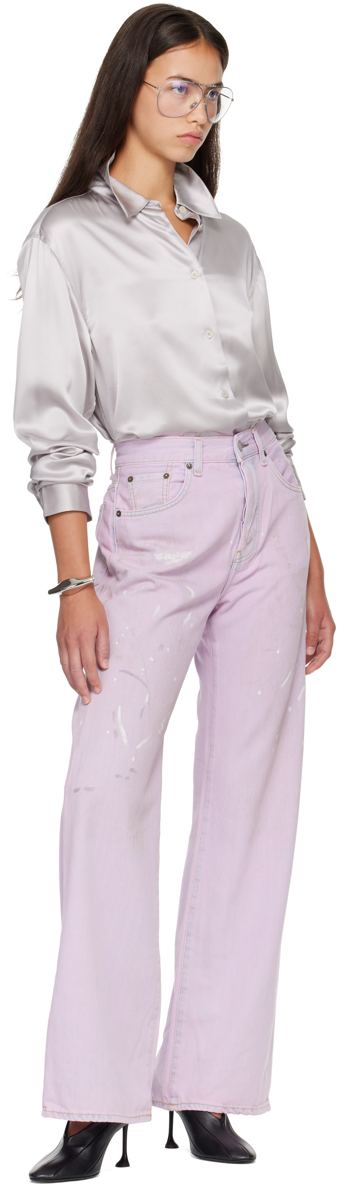 Acne Studios - Jean 2021F rose à coupe classique