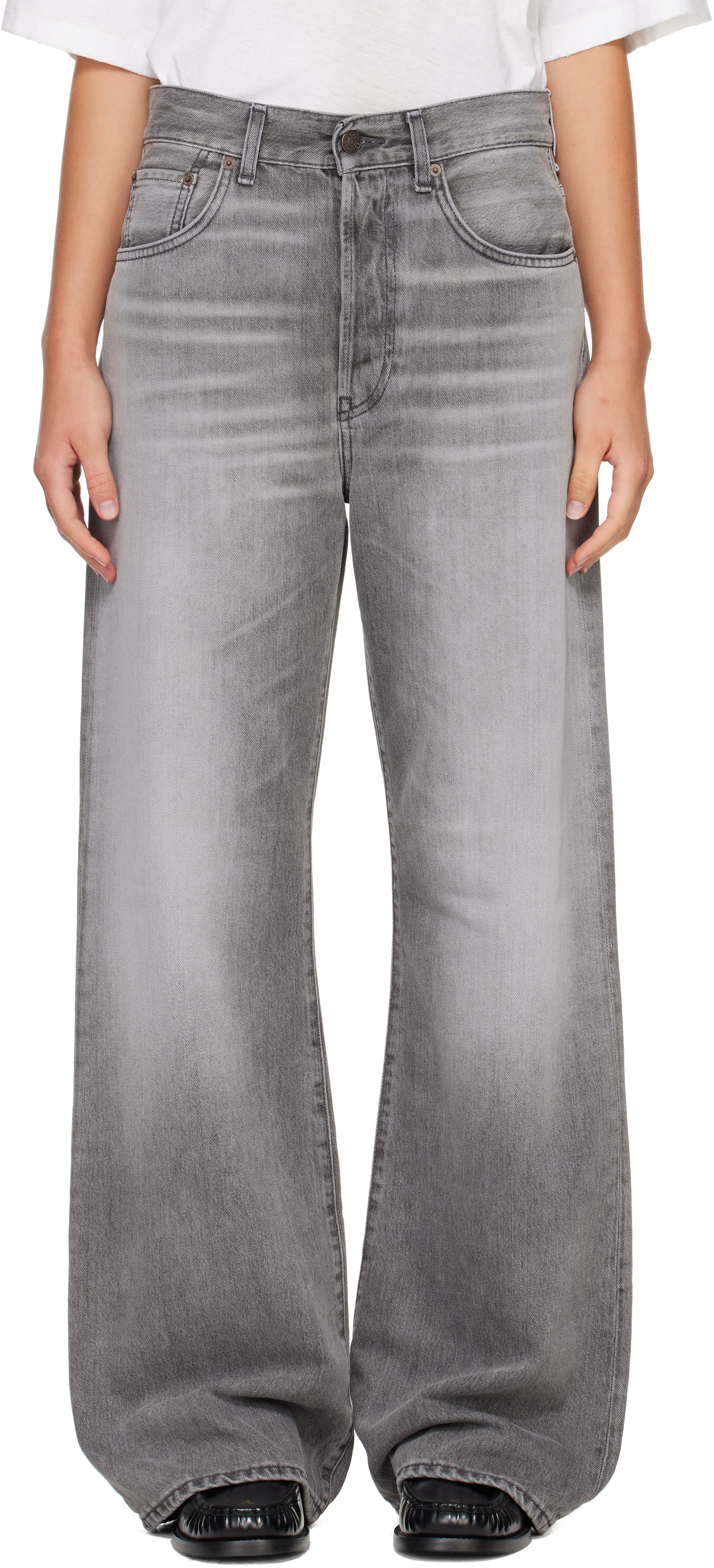 Acne Studios - Jean 2021F gris à coupe classique