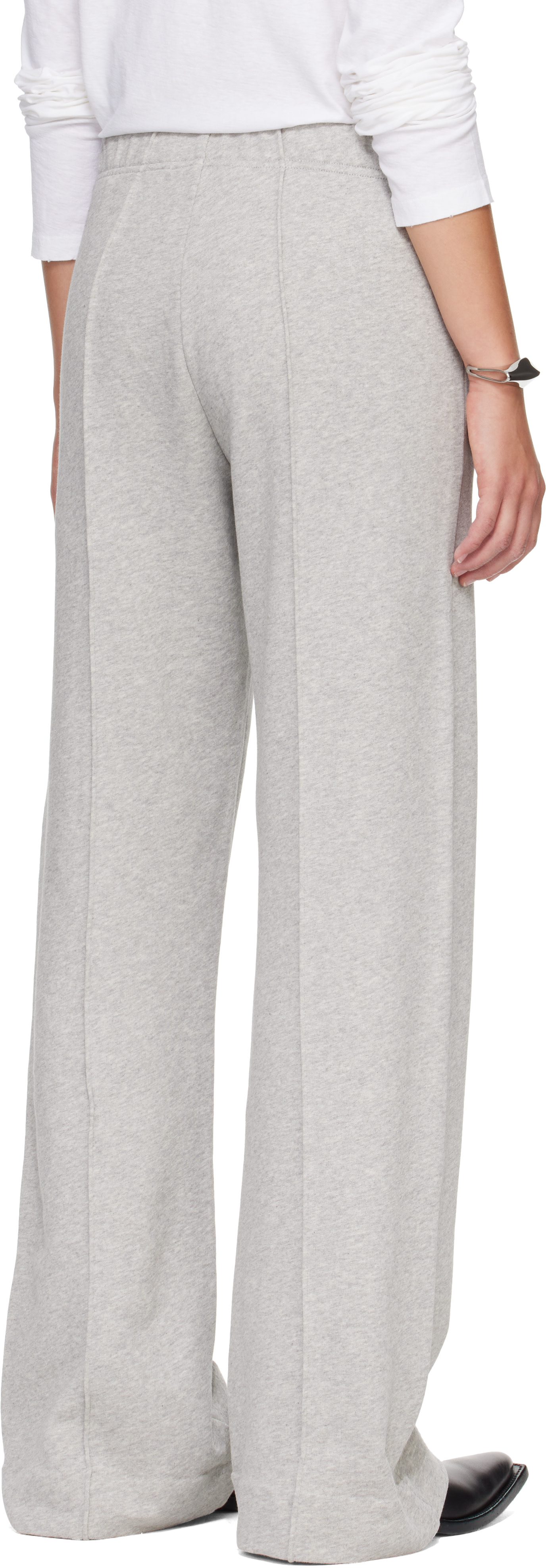 Acne Studios: Gray Fleece Logo Lounge Pants | SSENSE