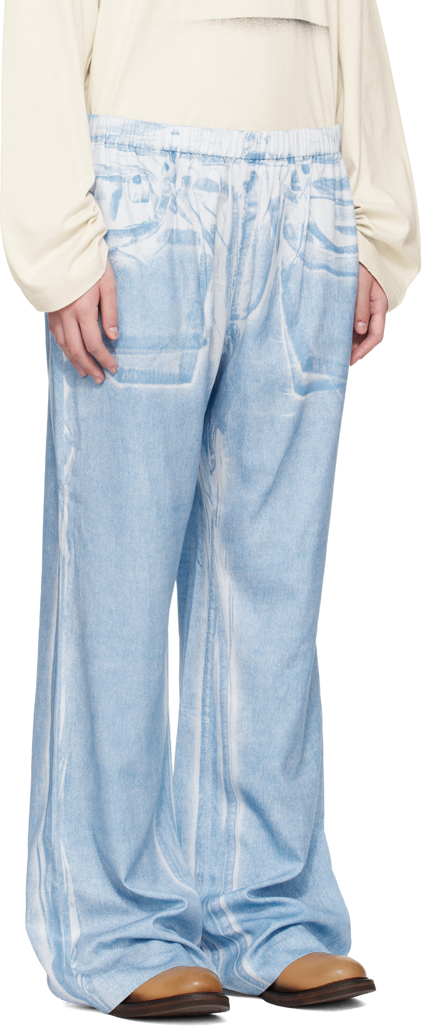 Acne Studios - Blue Casual Printed Trousers