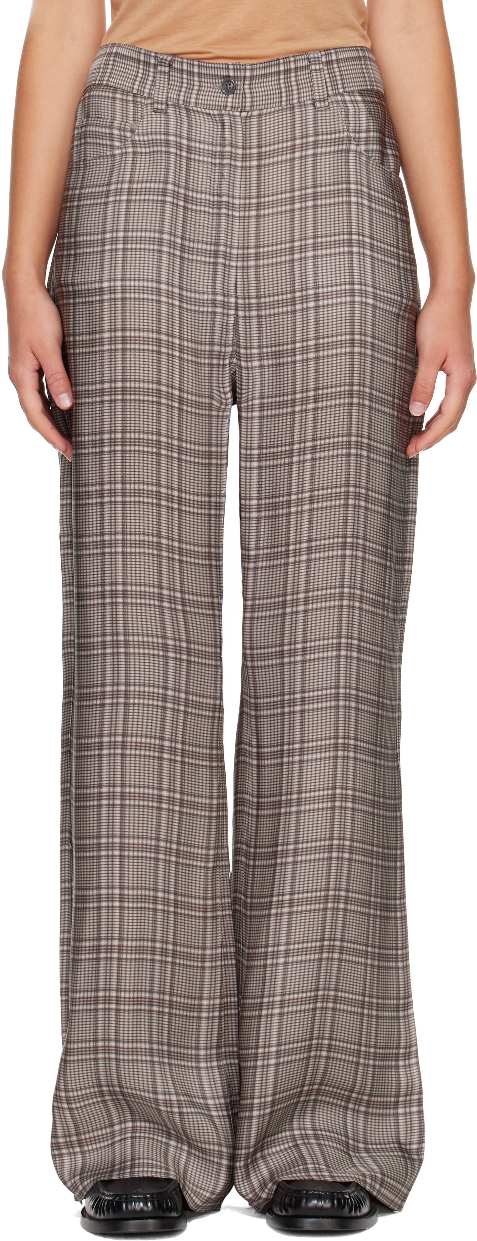 Acne Studios - Gray Printed Check Trousers