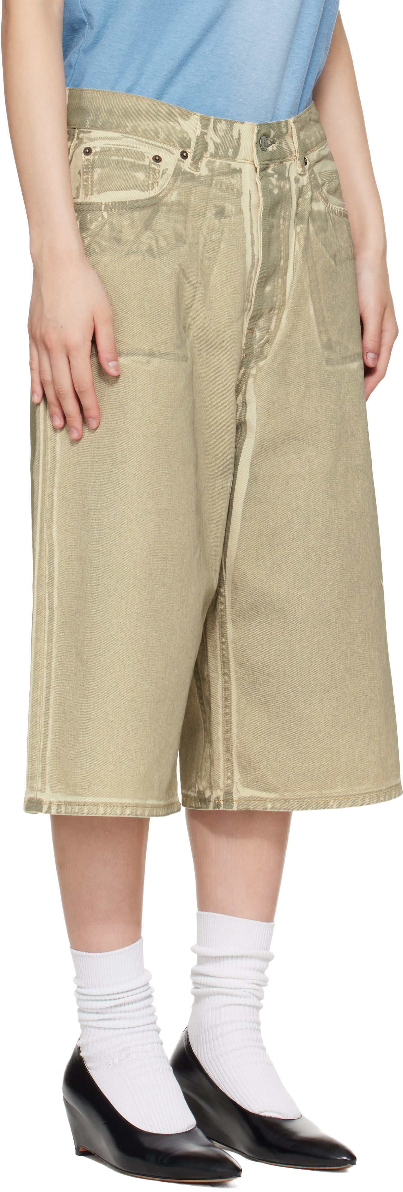 Acne Studios - Short beige en denim surteint