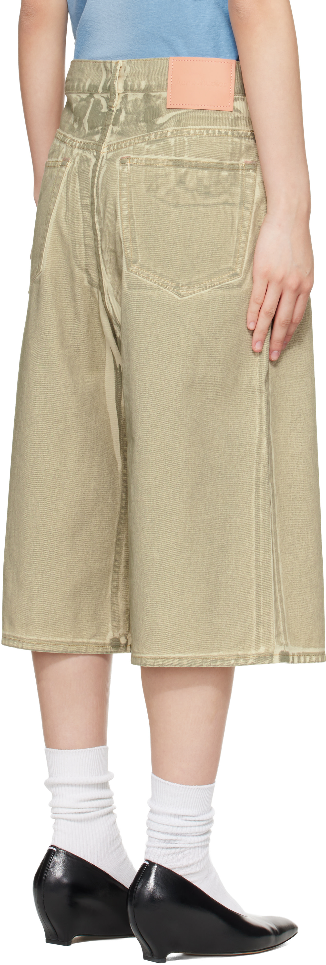 Acne Studios - Short beige en denim surteint