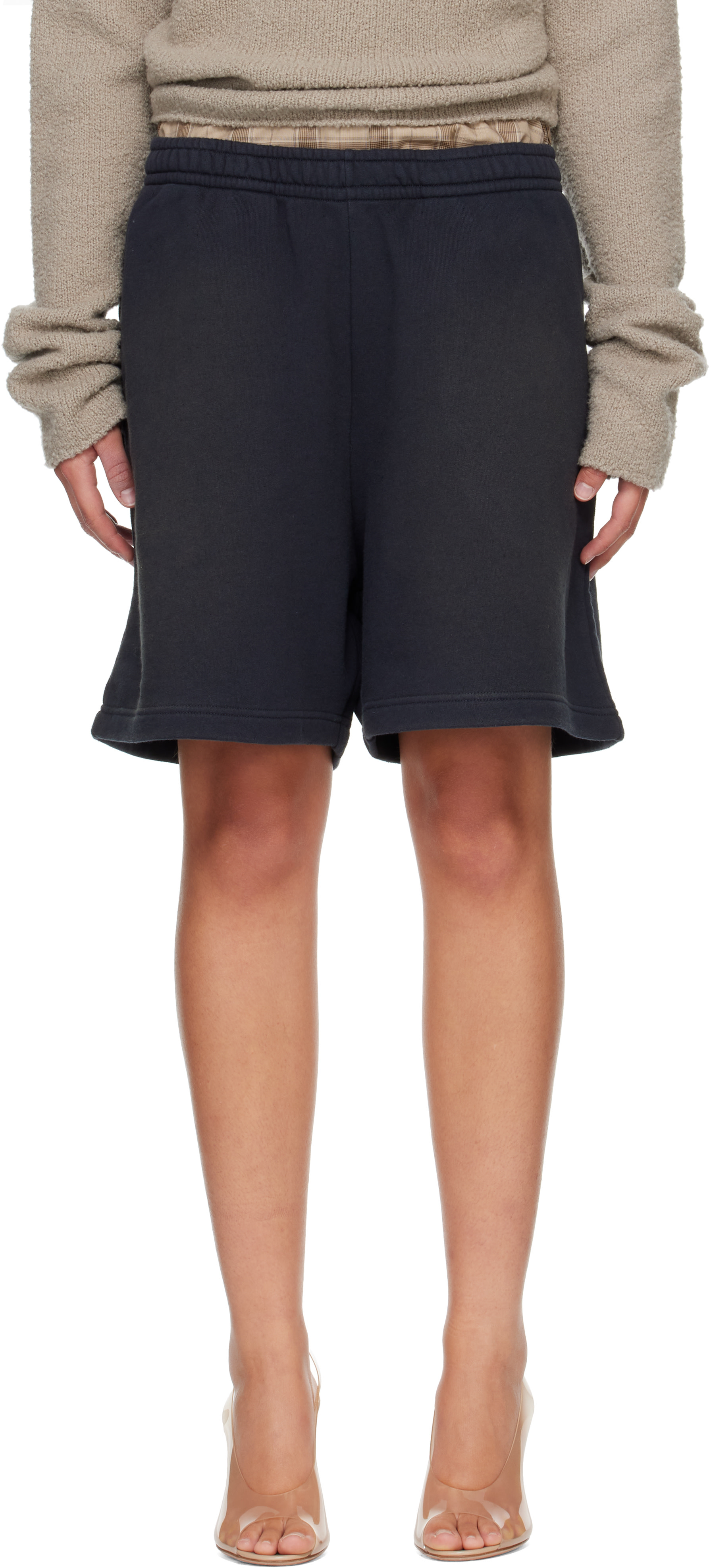Acne Studios - Short rétro noir en molleton