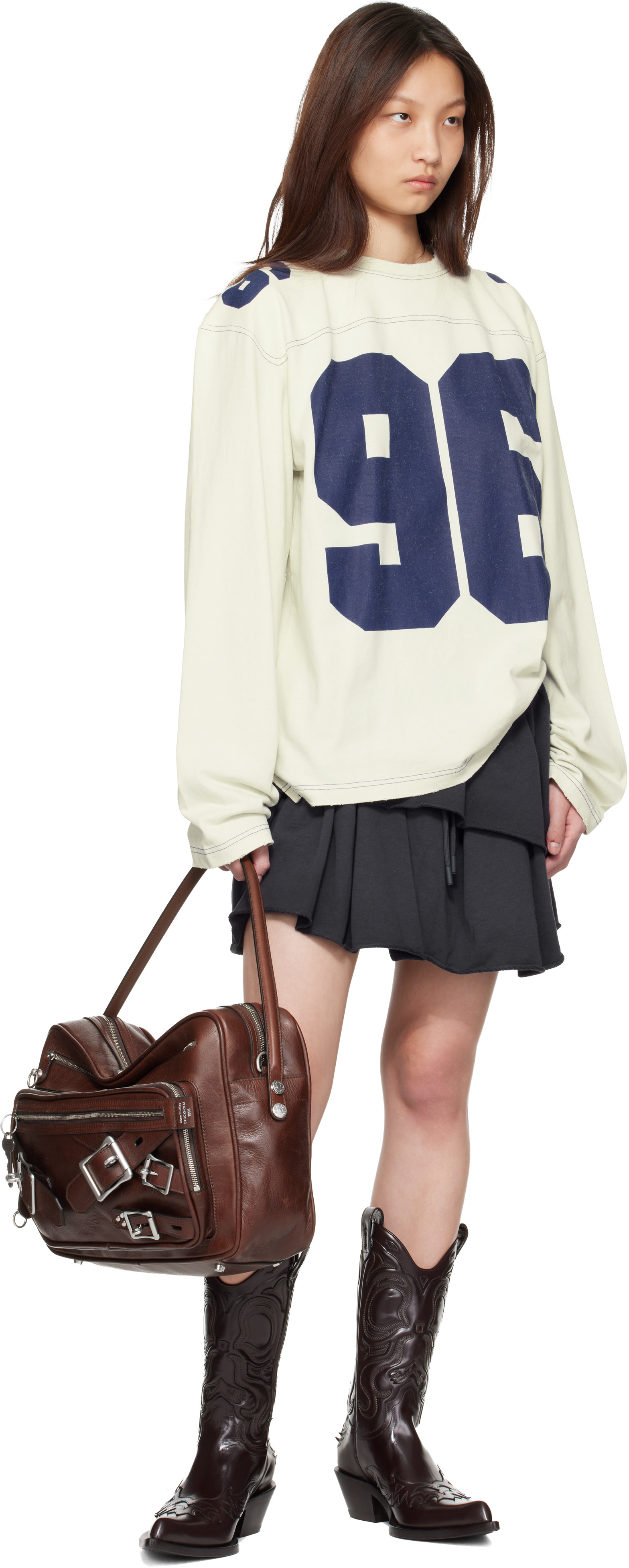 Acne Studios: ネイビー フリース ミニスカート | SSENSE 日本