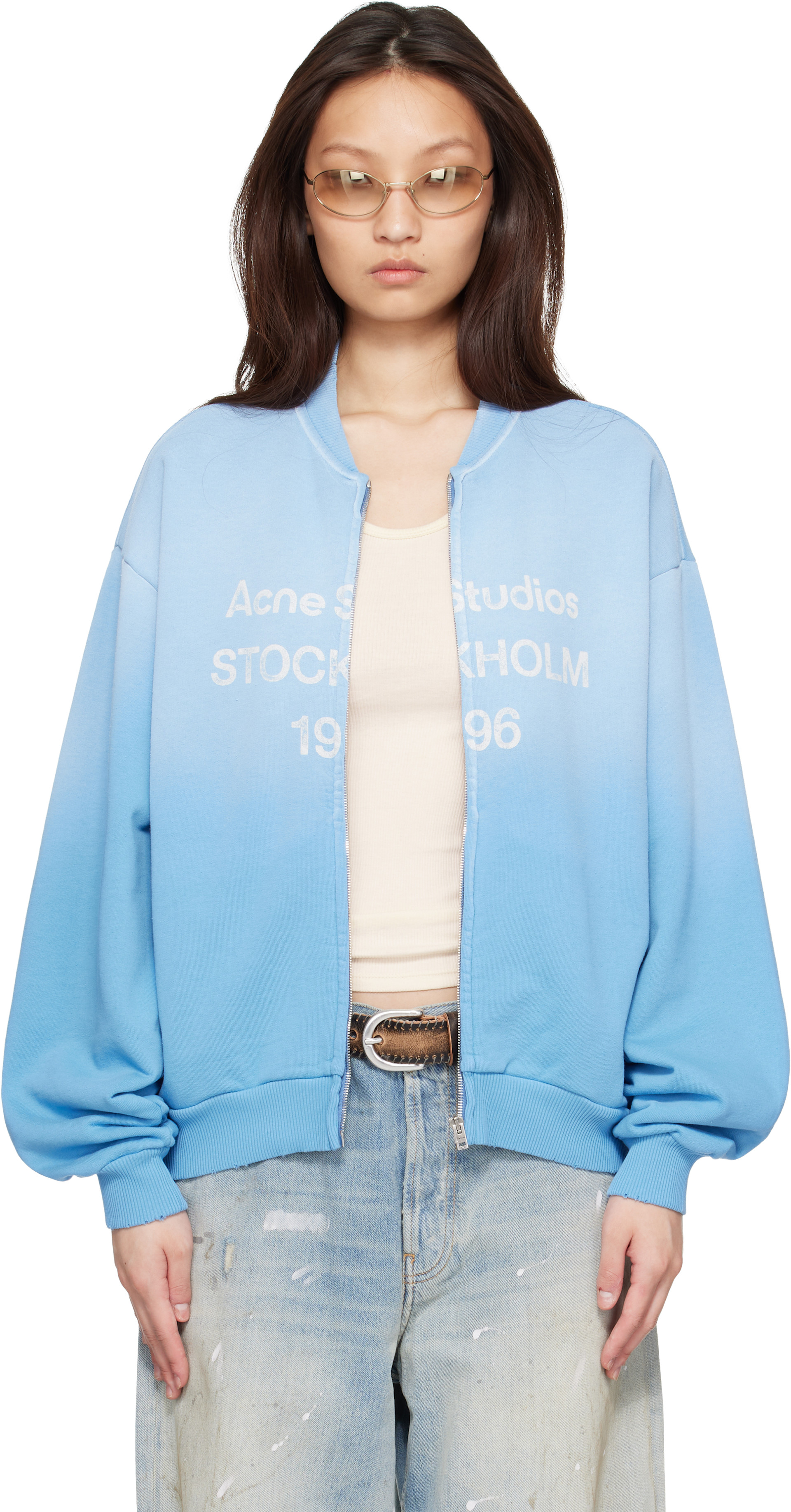 Acne Studios - ブルー Washed ジップアップジャケット