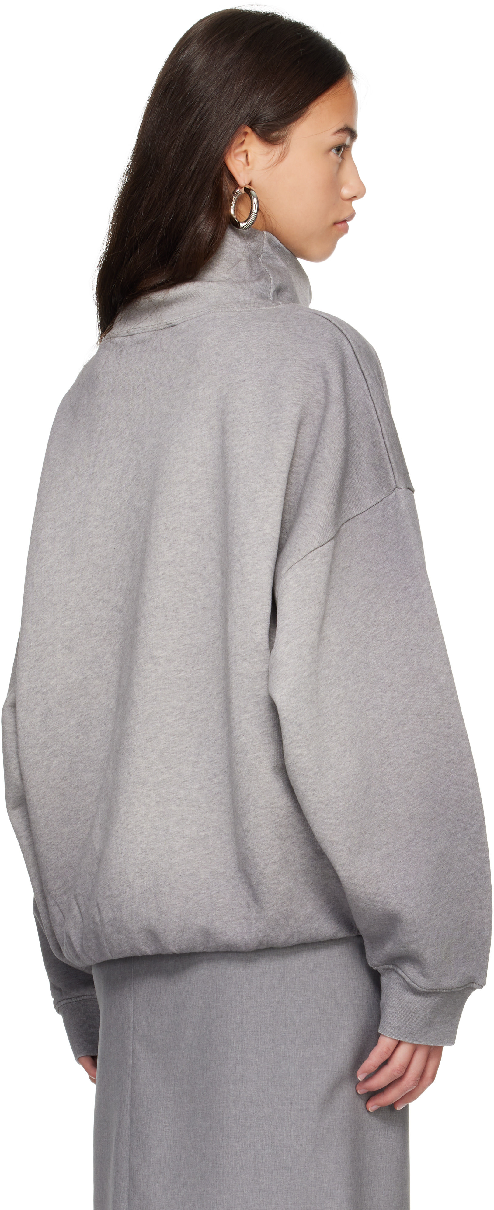Acne Studios: Gray Fleece Logo Sweatshirt | SSENSE