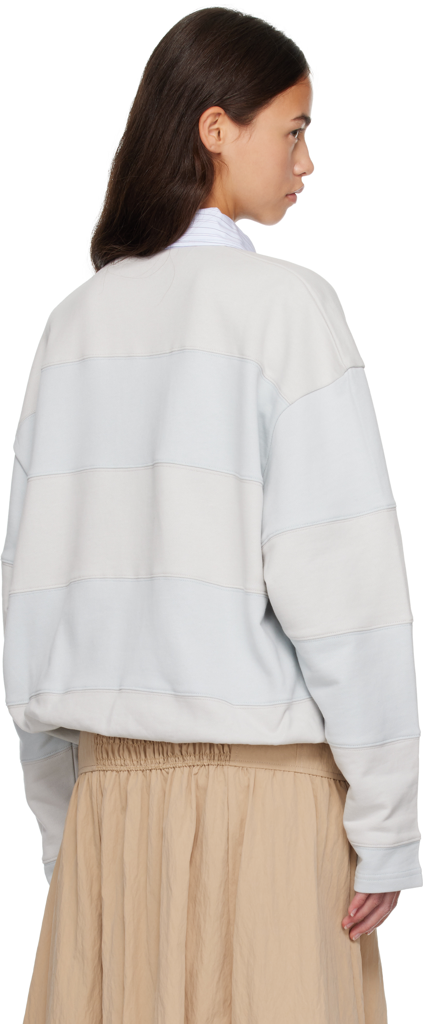 Acne Studios - Polo bleu et gris à rayures