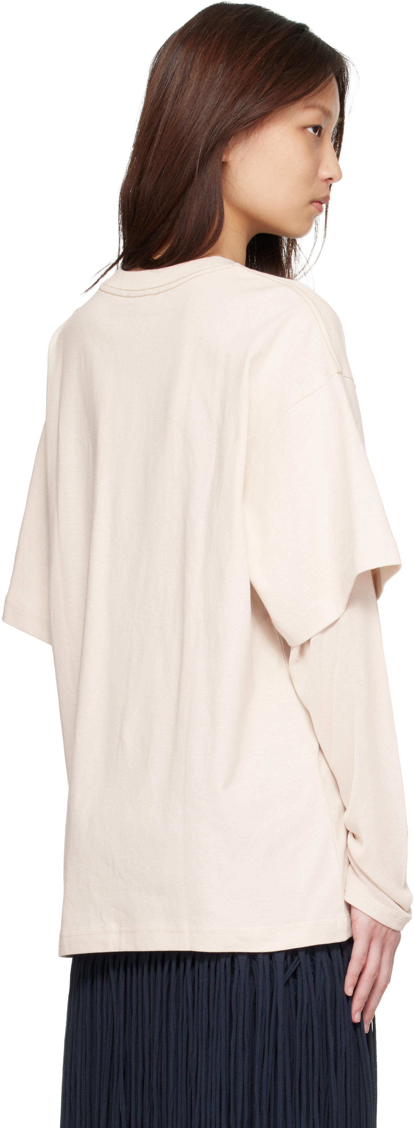 Acne Studios - T-shirt graphique étagé beige