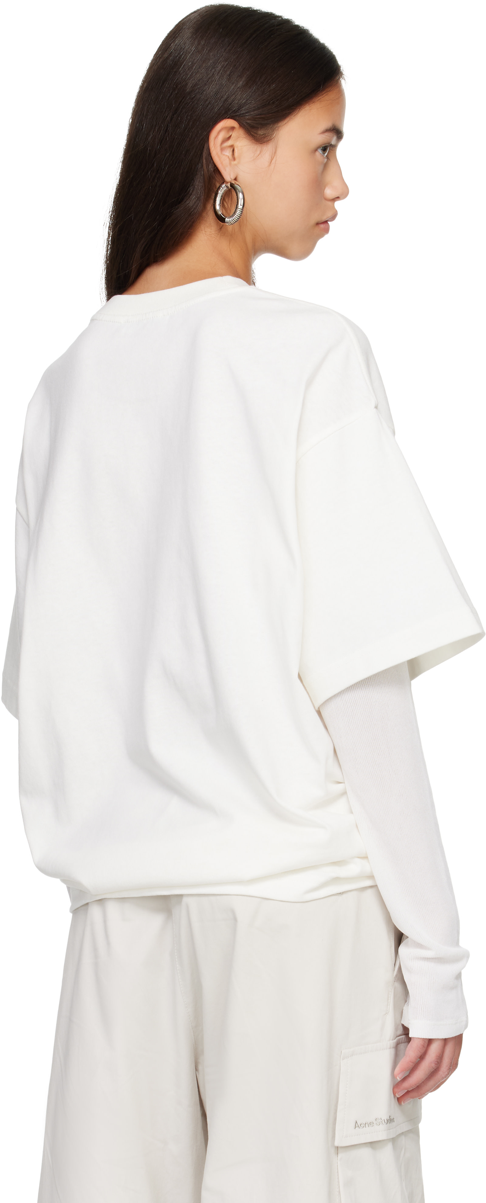 Acne Studios: Off-White Embroidered Long Sleeve T-shirt | SSENSE Japan