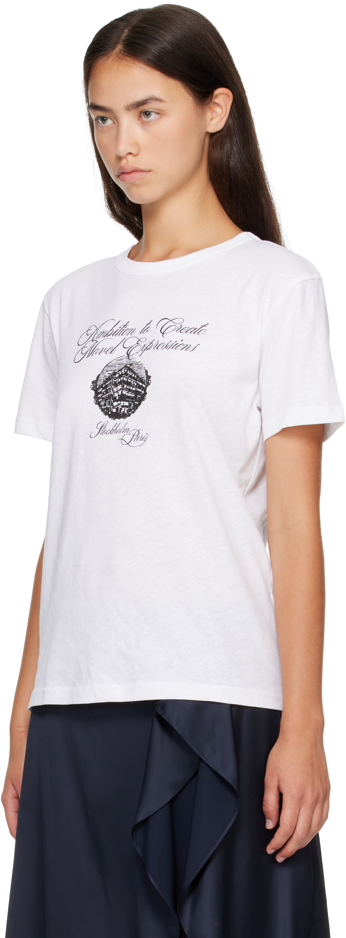 Acne Studios - T-shirt graphique blanc en jersey