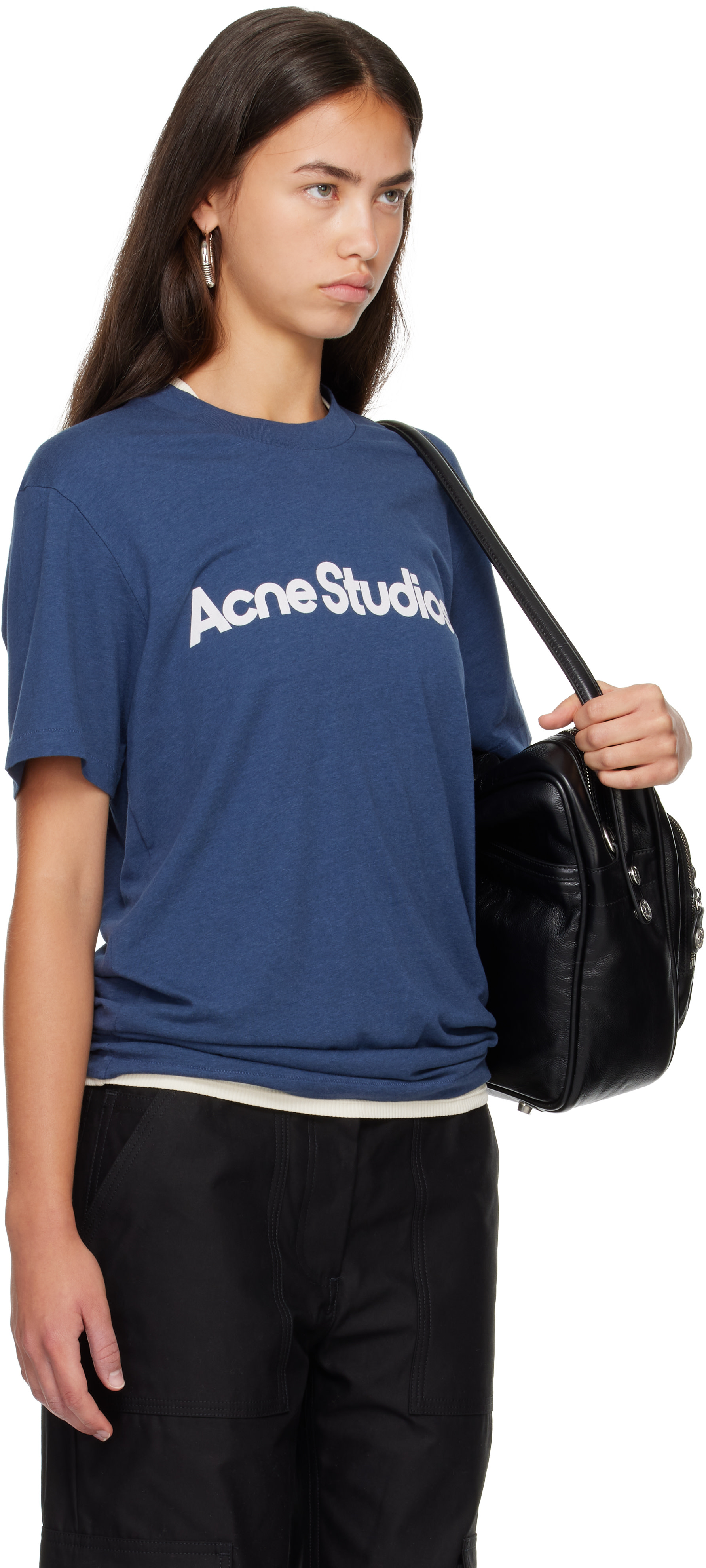 Acne Studios ロンT ネイビー　Sサイズ Acne Studios: Navy Graphic T-shirt | SSENSE
