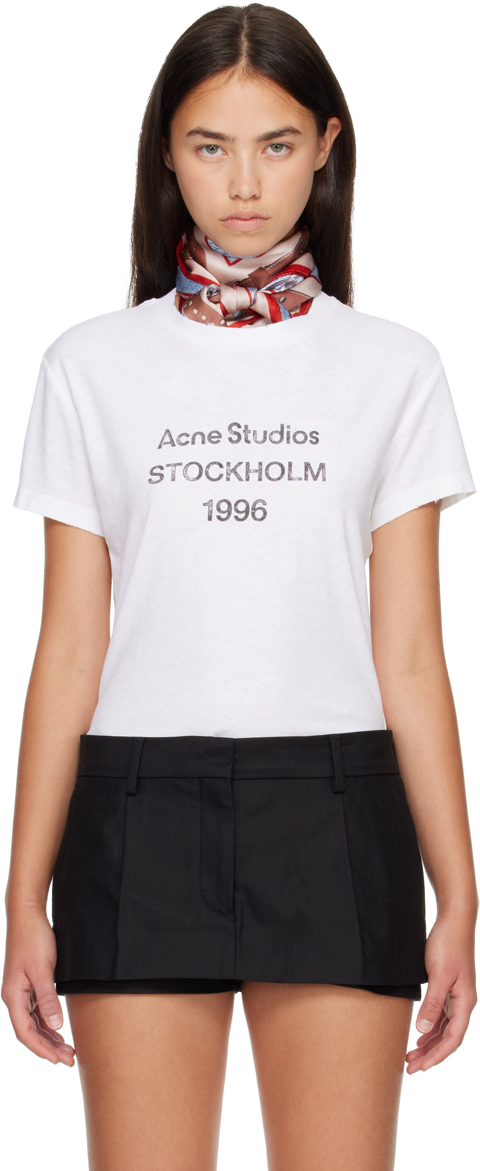Acne Studios - T-shirt blanc à logo