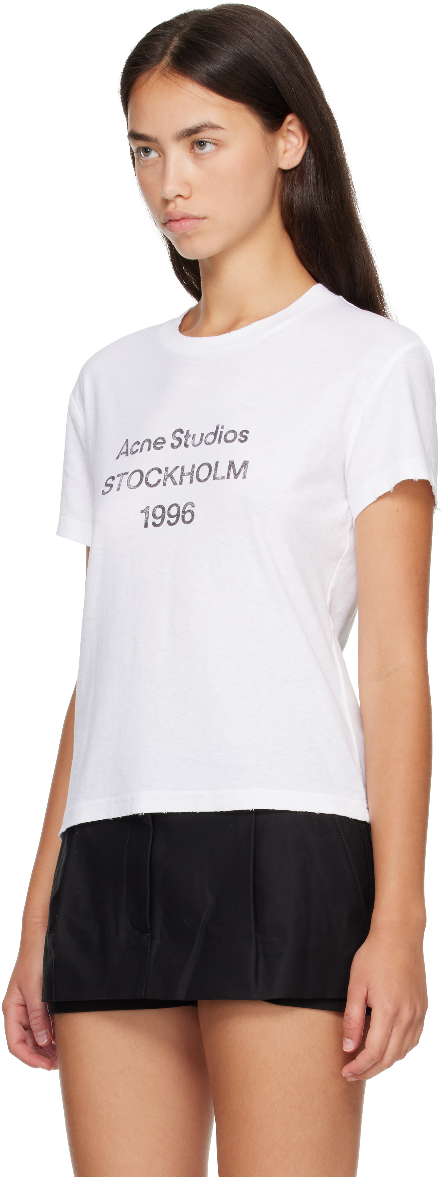 Acne Studios - T-shirt blanc à logo