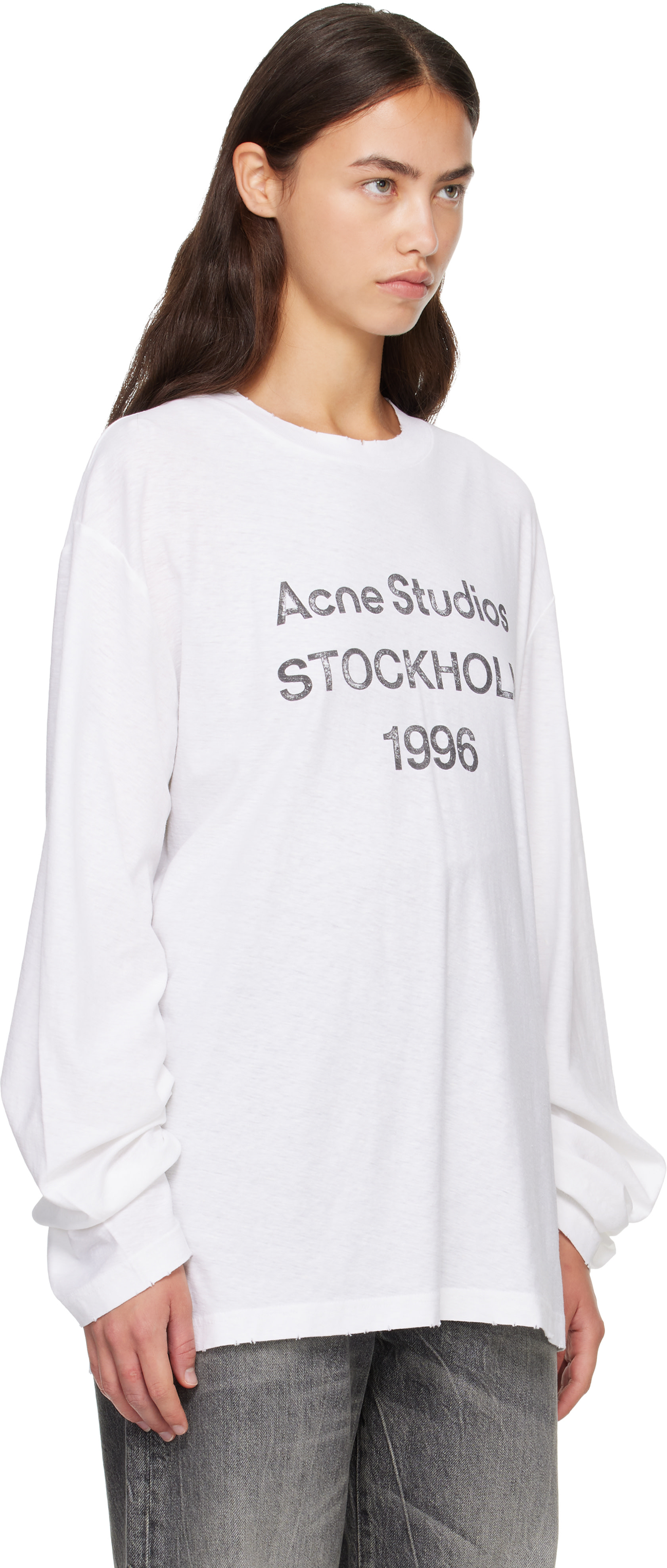Acne Studios - T-shirt '1996' blanc à logo