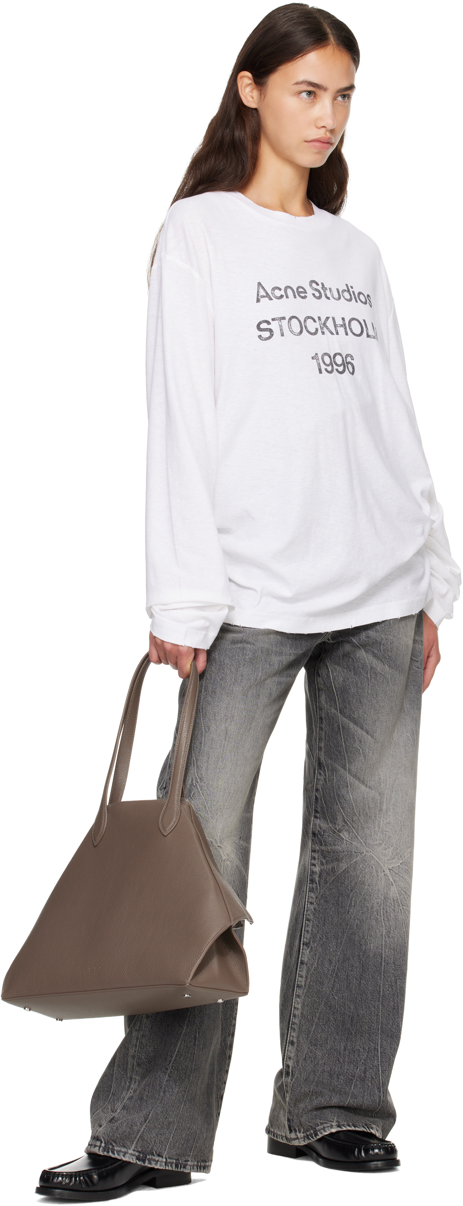 Acne Studios - T-shirt '1996' blanc à logo