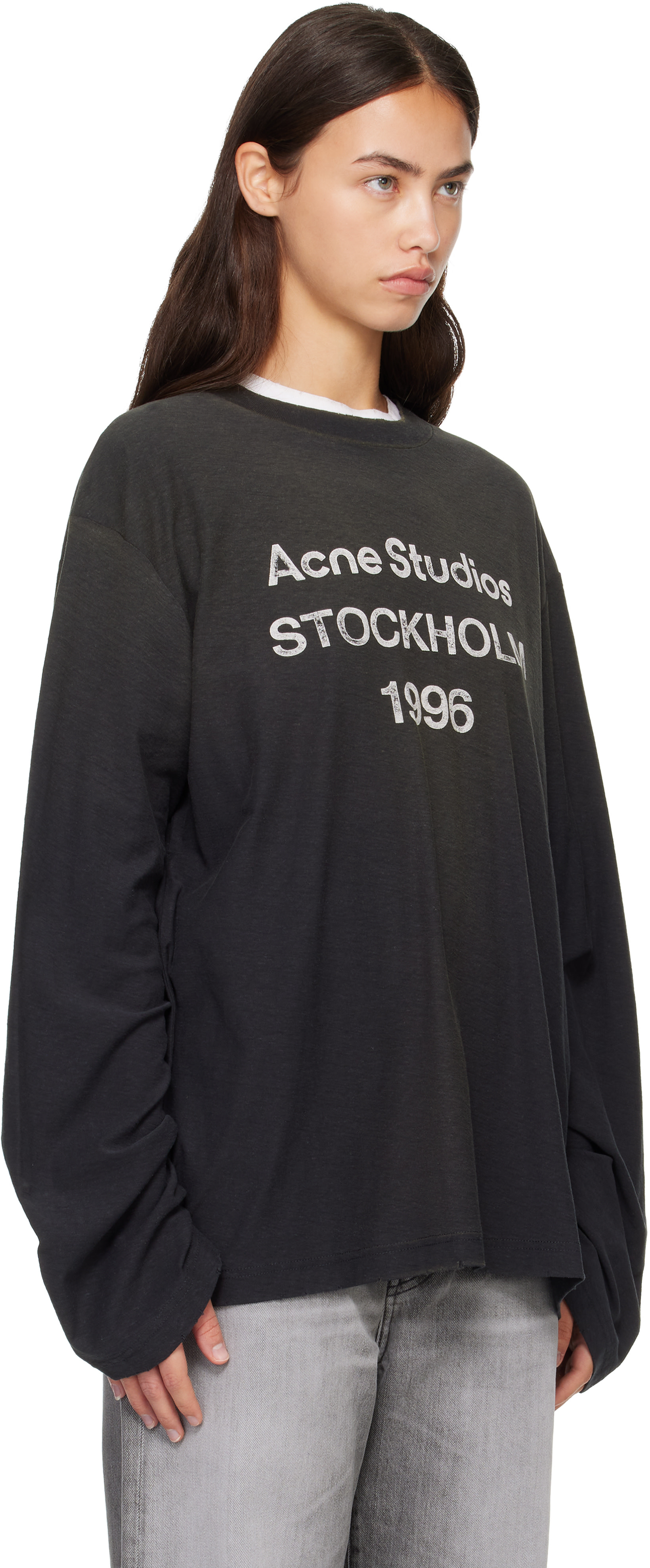 Acne Studios - ブラック Sprayed '1996' Logo Tシャツ