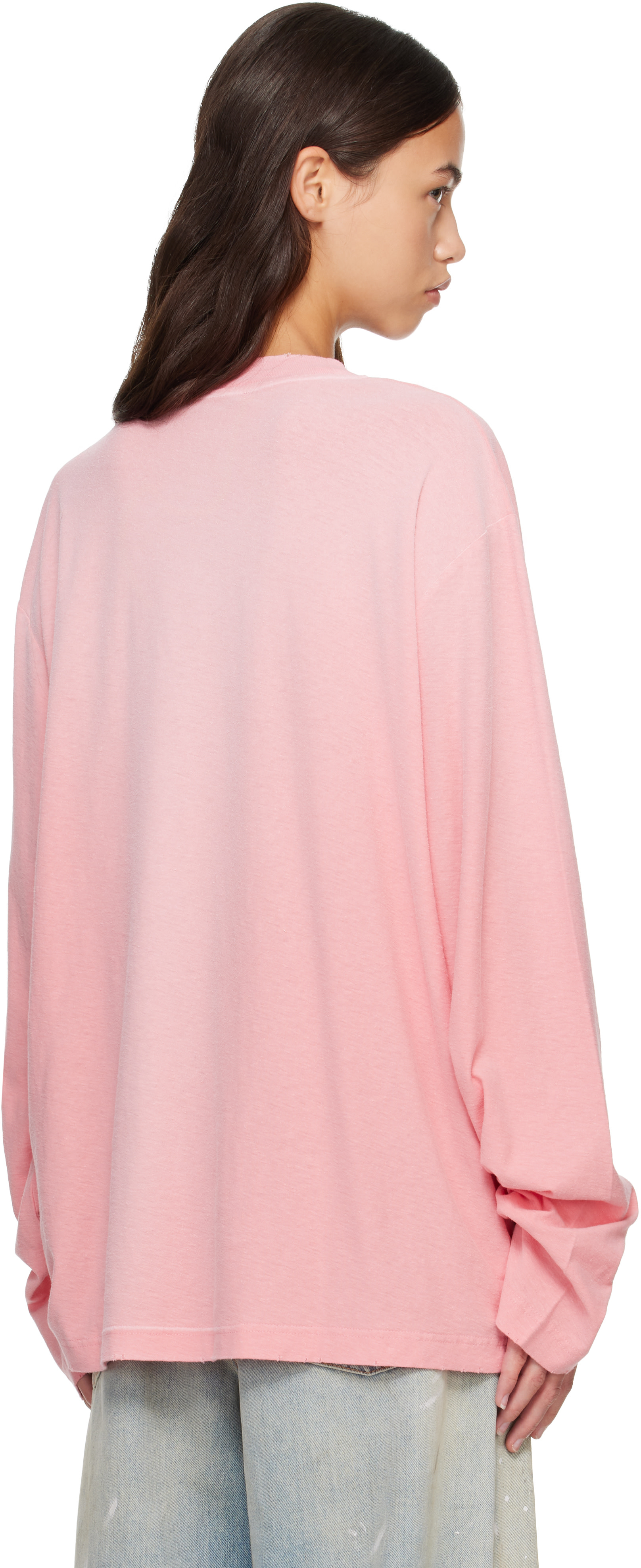 Acne Studios: ピンク Sprayed '1996' Logo Tシャツ | SSENSE 日本