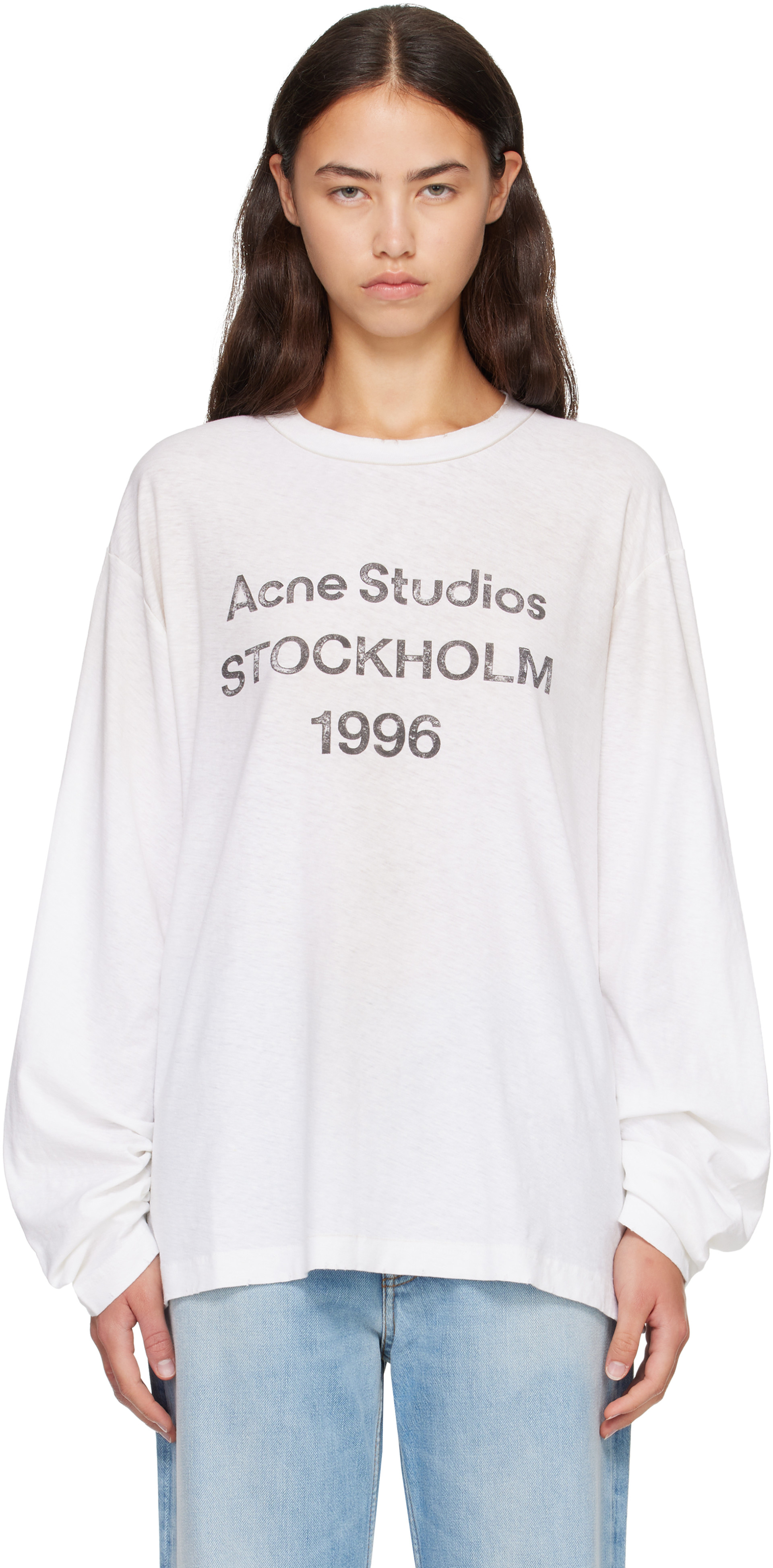Acne Studios - 화이트 스프레이 1996 로고 티셔츠