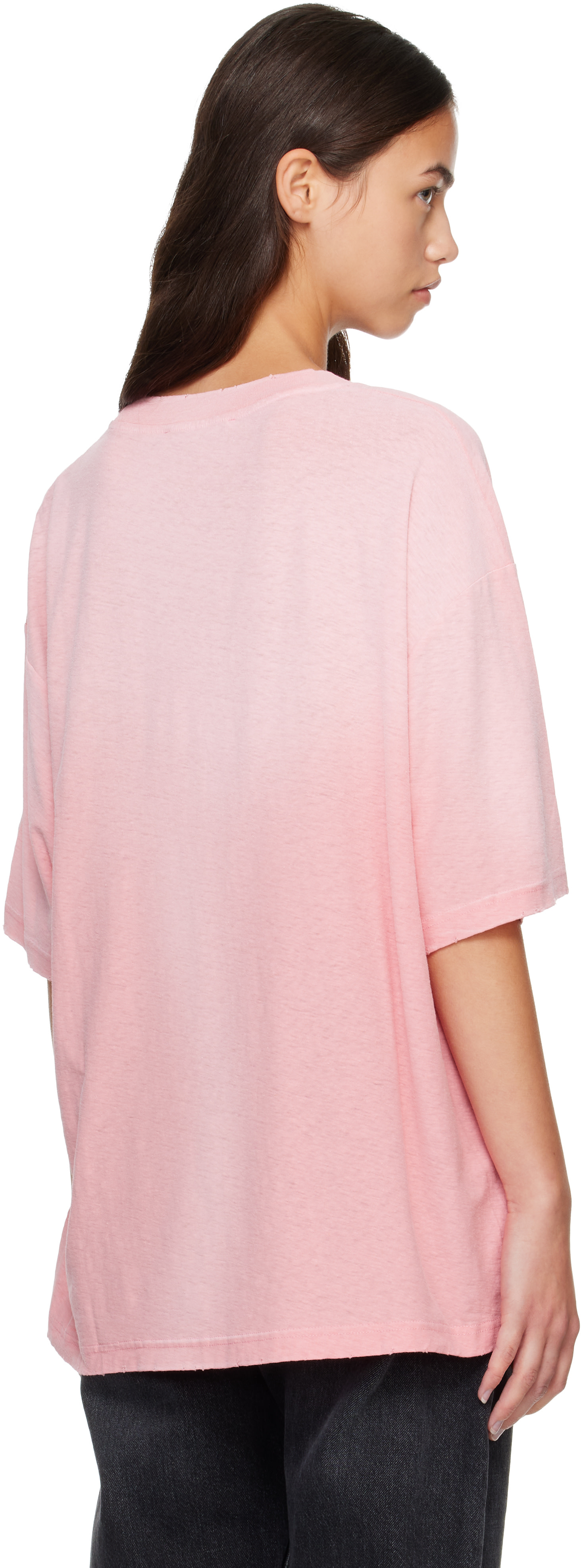 Acne Studios - ピンク Sprayed Logo Tシャツ