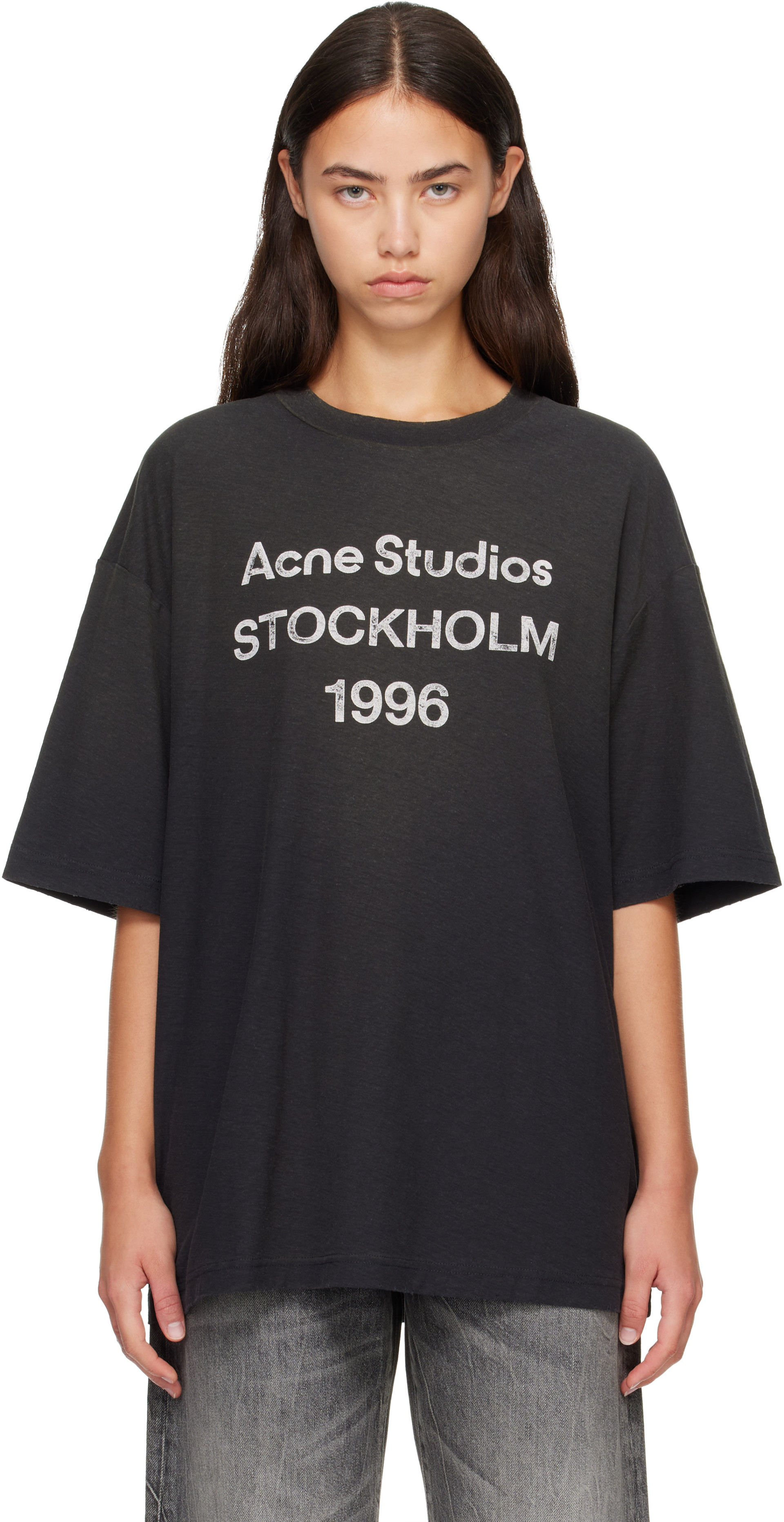 Acne Studios - Black Sprayed Logo T-shirt