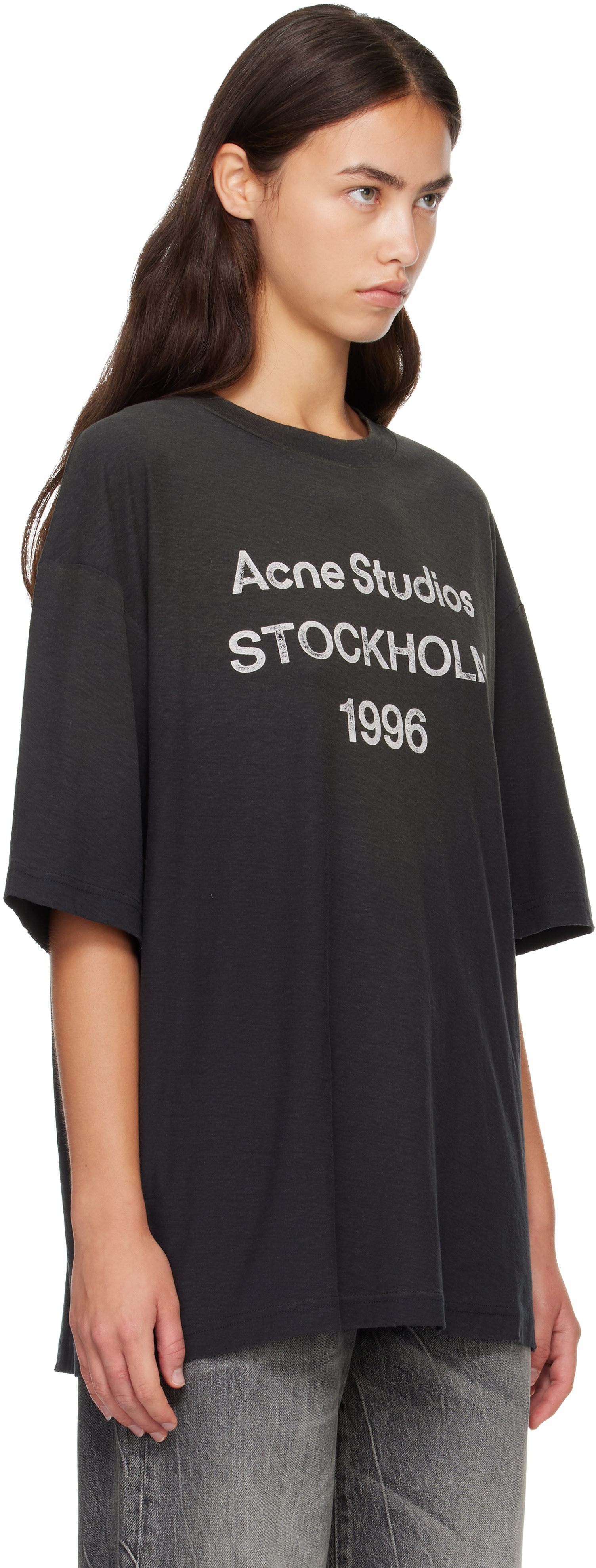 Acne Studios - Black Sprayed Logo T-shirt