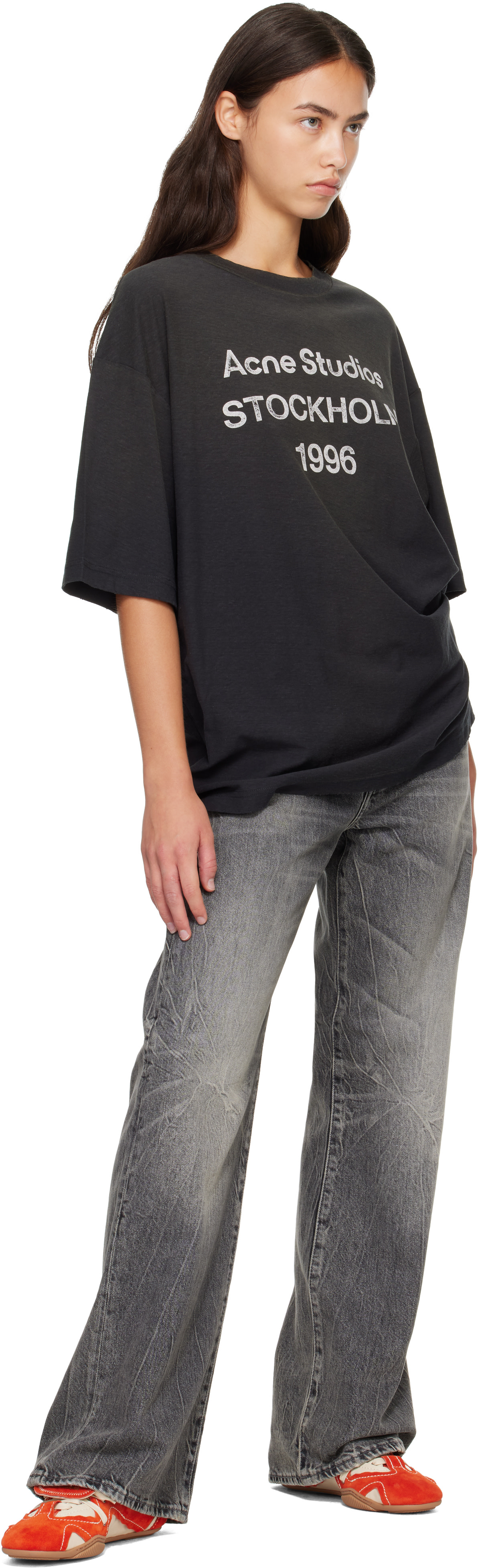 Acne Studios - Black Sprayed Logo T-shirt