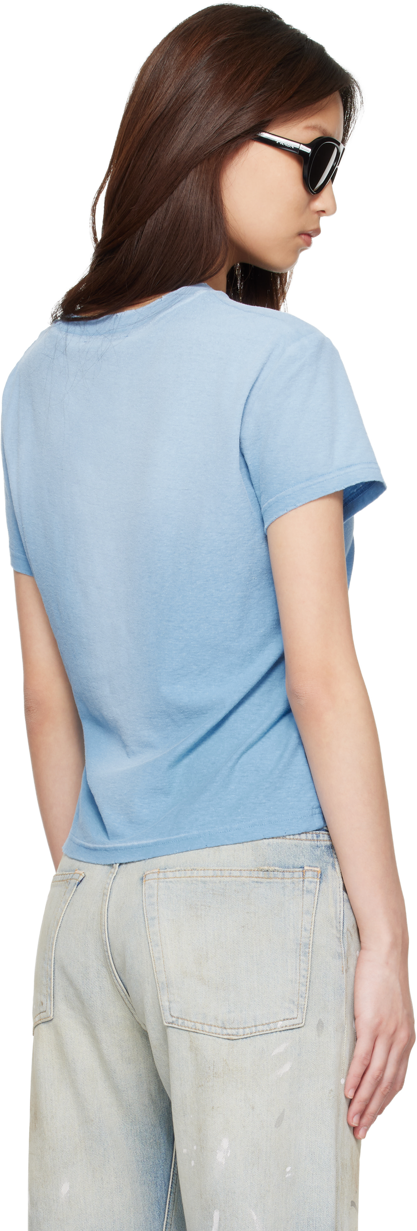 Acne Studios - T-shirt ajusté bleu à logo