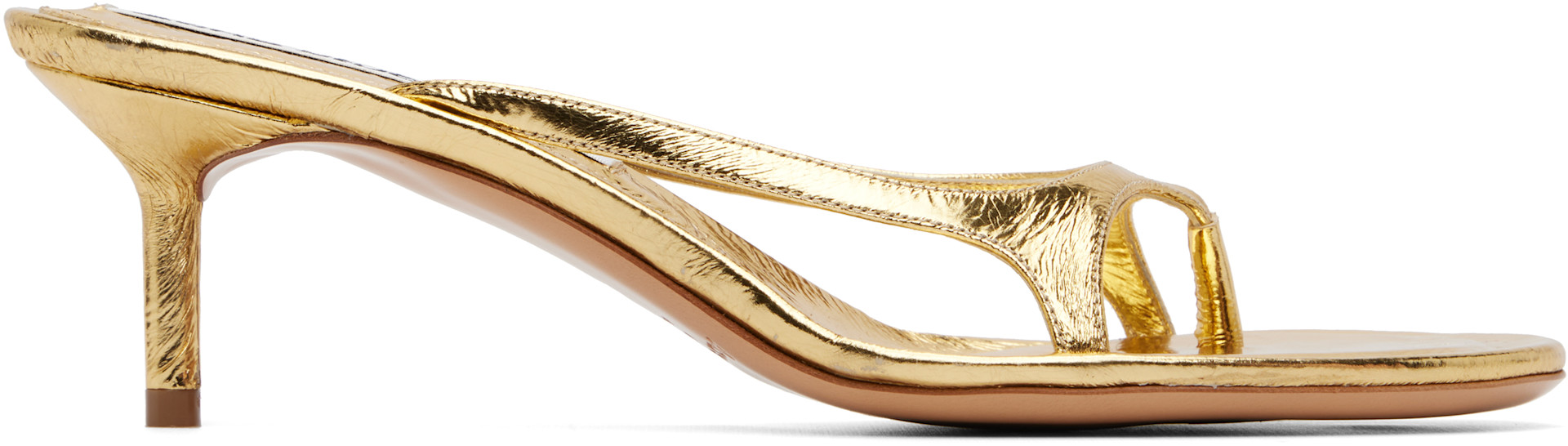 Acne Studios - Sandales à petit talon dorées