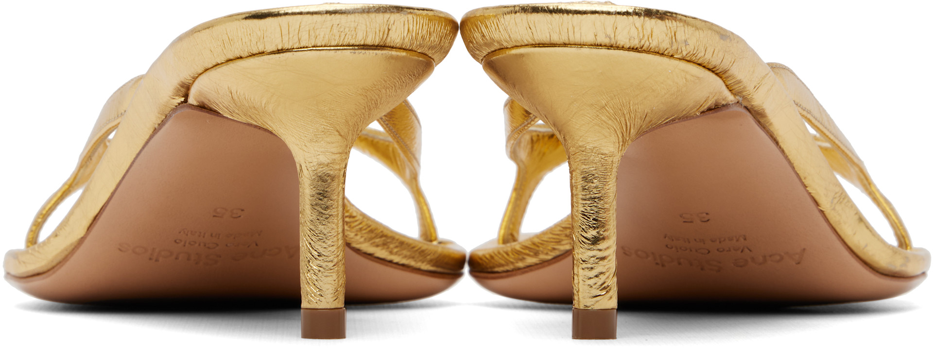 Acne Studios - Sandales à petit talon dorées