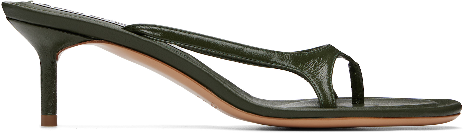 Acne Studios - Sandales à petit talon kaki