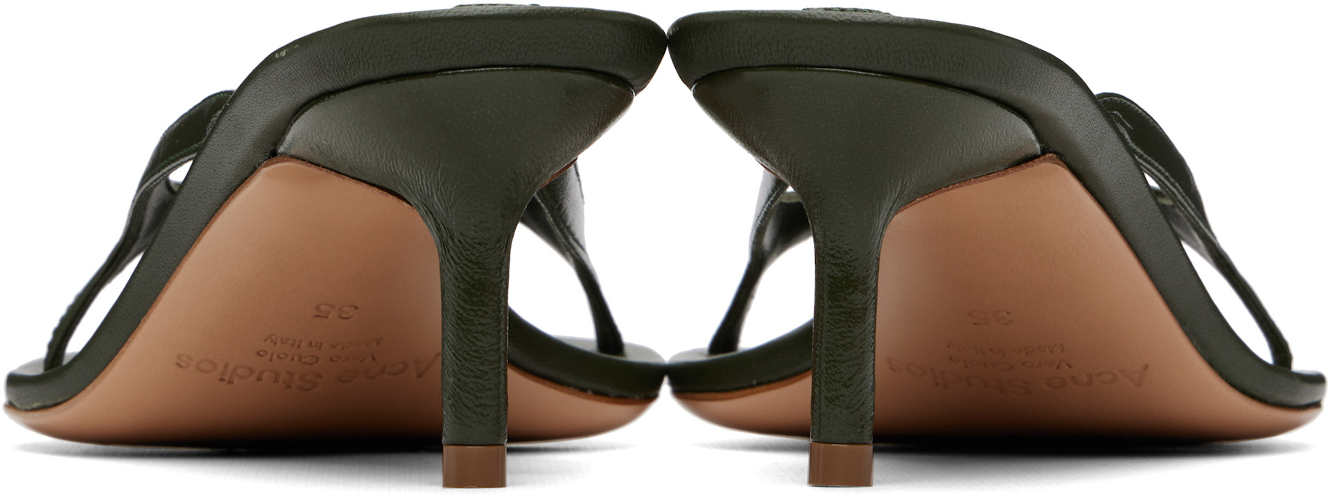Acne Studios - Sandales à petit talon kaki