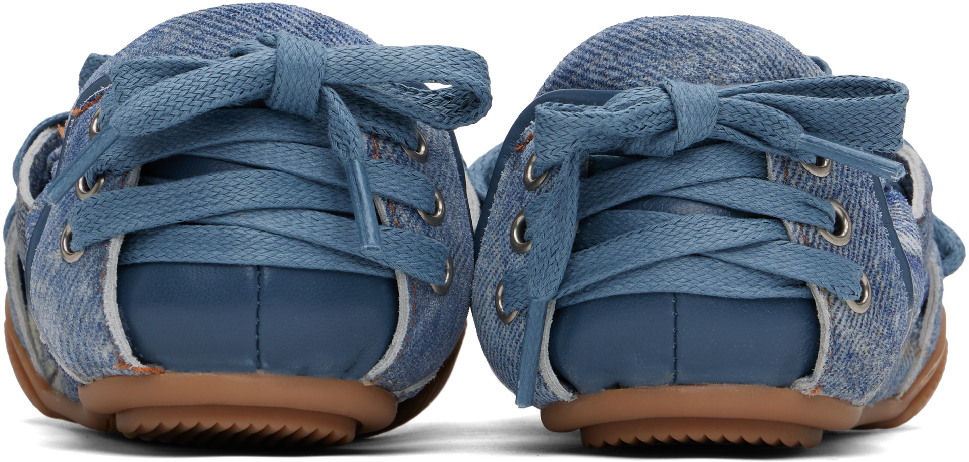 Acne Studios: Blue Trompe L'Oeil Denim Sneakers | SSENSE