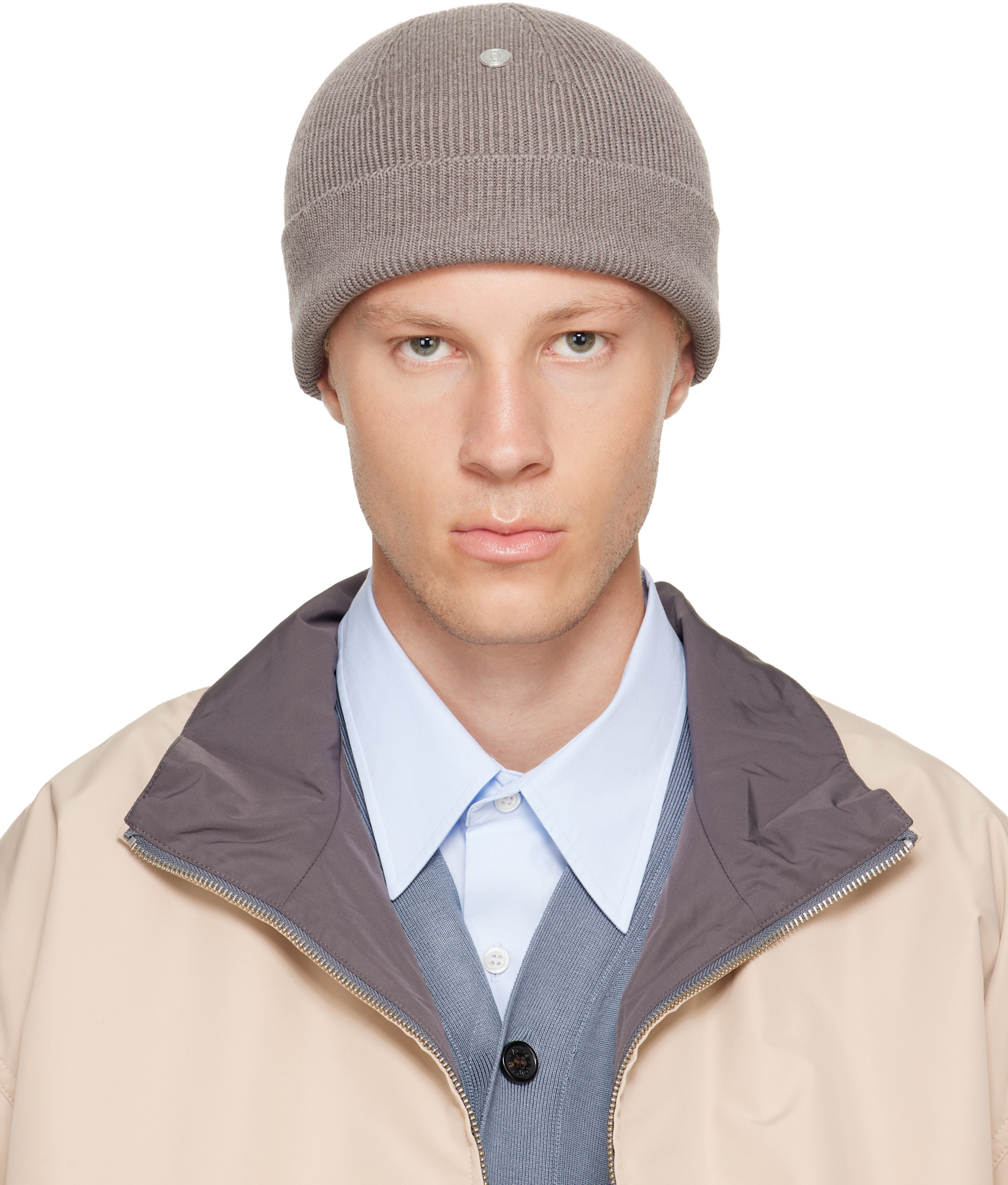Acne Studios - Taupe Wool Rivet Beanie