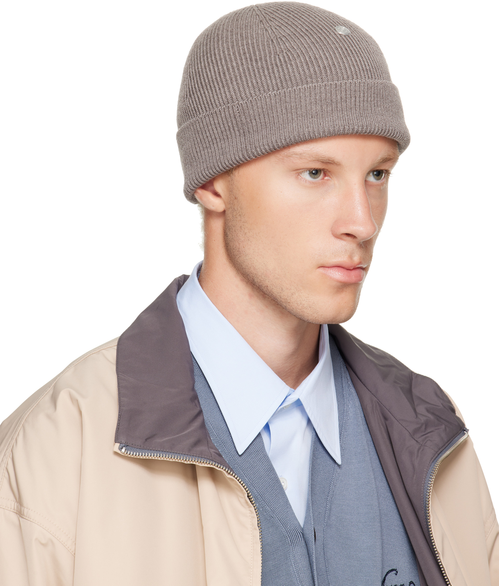 Acne Studios - Taupe Wool Rivet Beanie