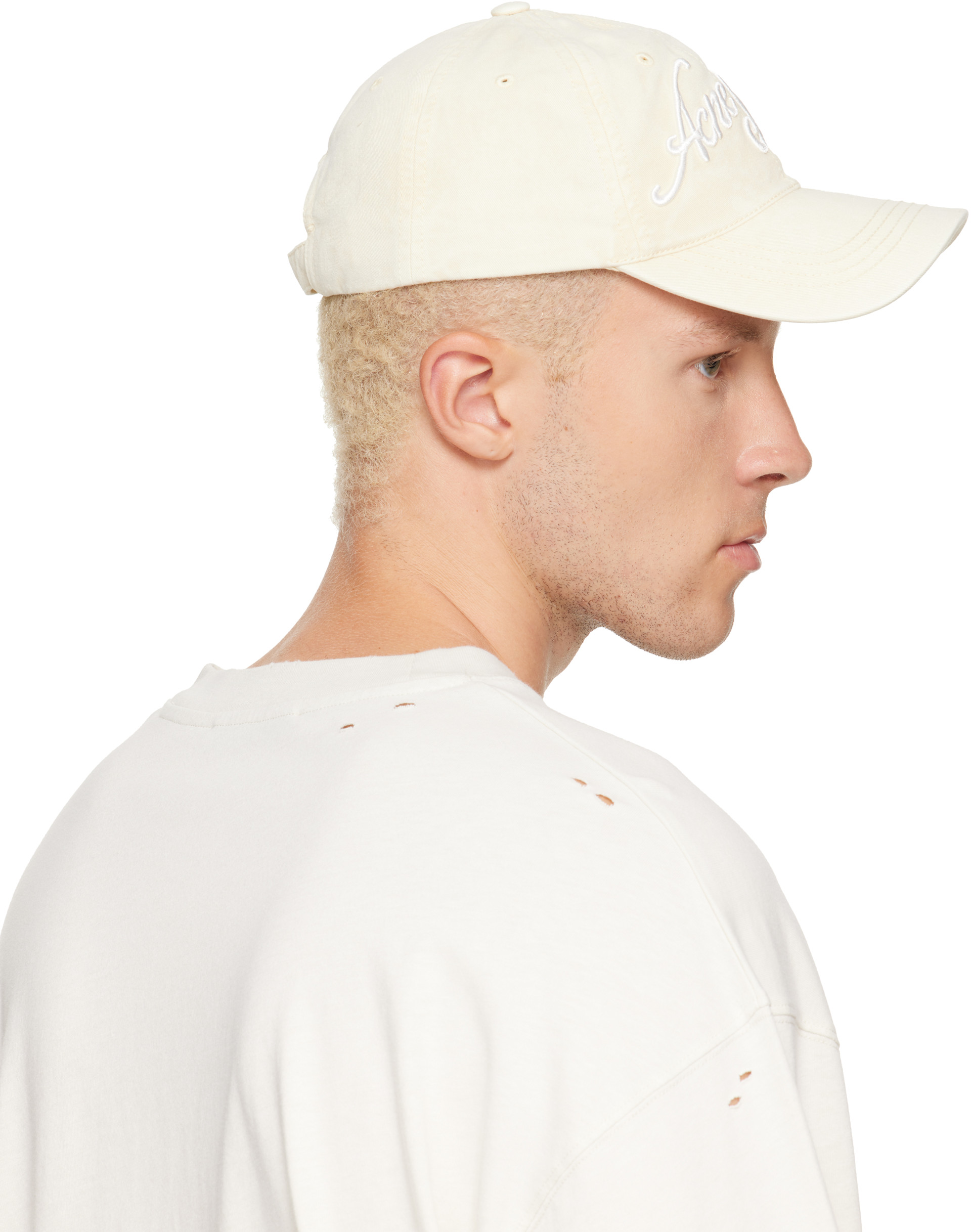Acne Studios - Off-White Embroidered Logo Cap