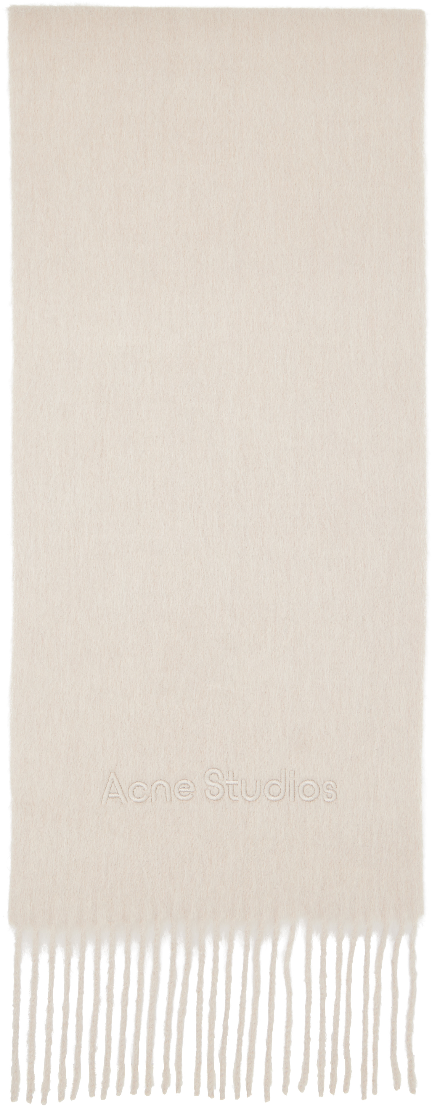 Acne Studios - Beige Wool Logo Scarf