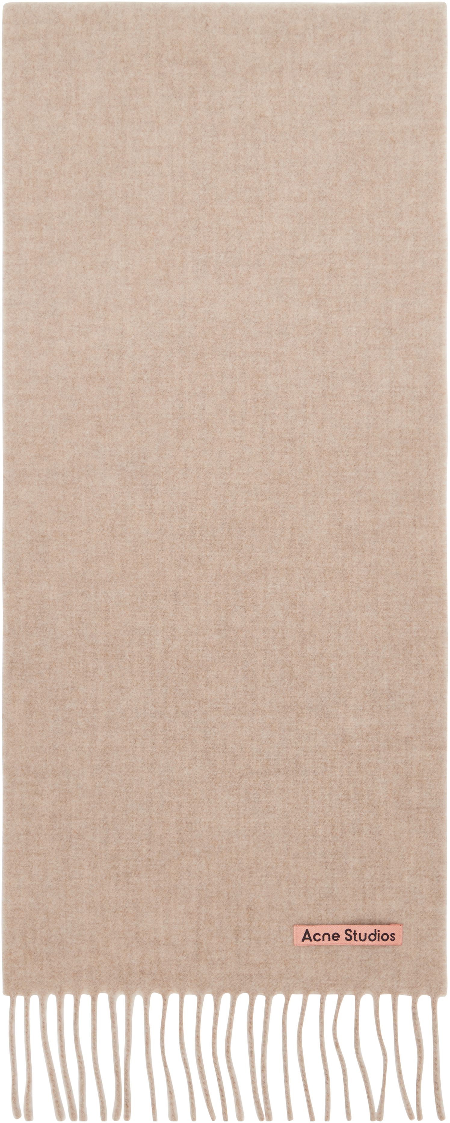 Acne Studios - Écharpe beige en laine à franges
