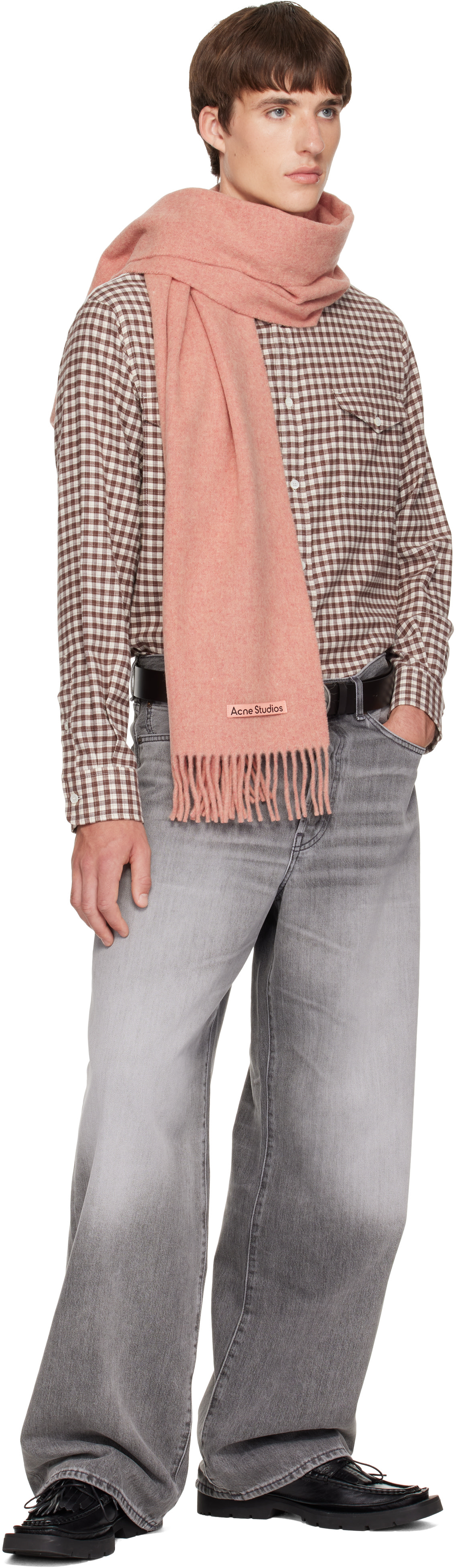 Acne Studios - Pink Fringe Wool Narrow Scarf