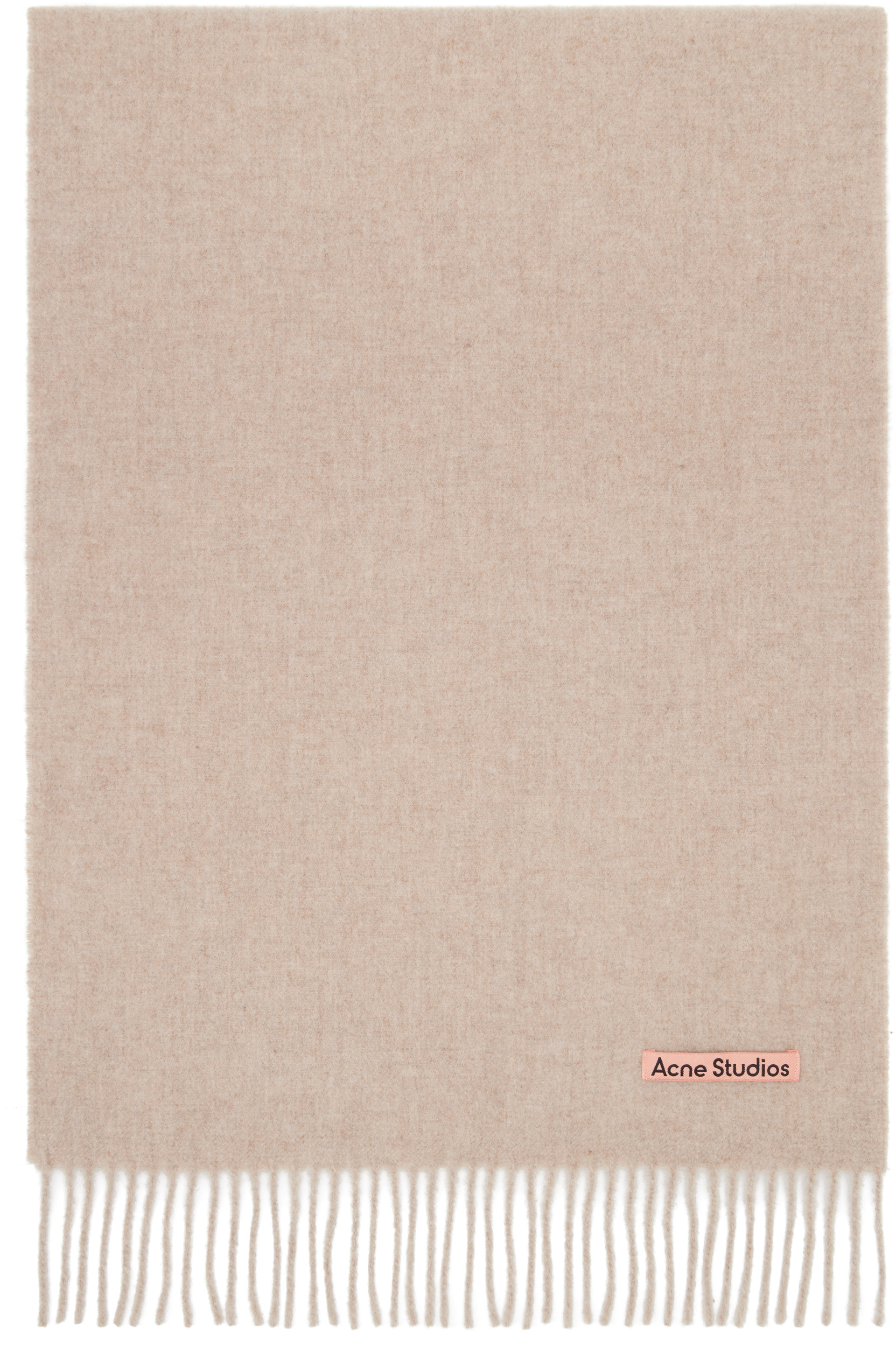 Acne Studios - Écharpe beige en laine à franges