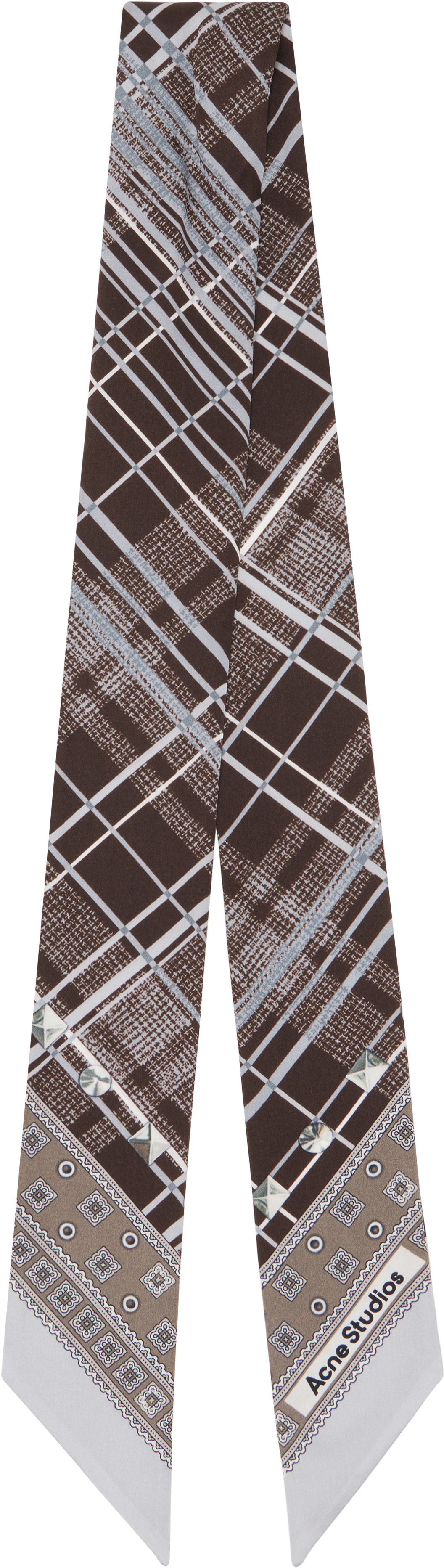 Acne Studios - Brown Silk Check Scarf