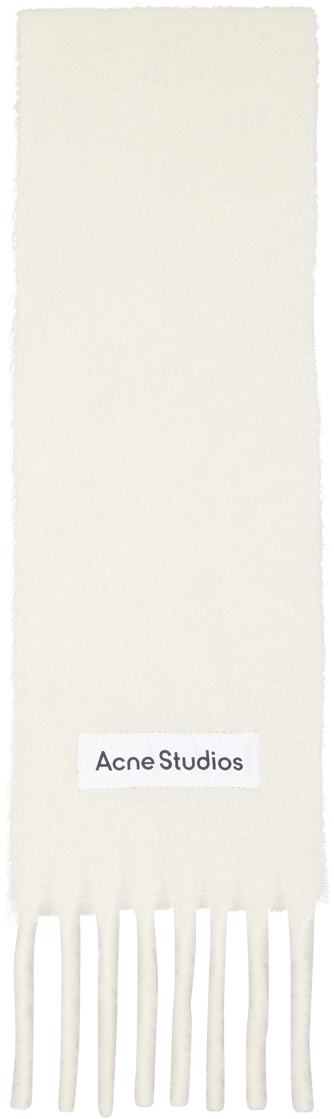 Acne Studios - Off-White Fringed Logo Scarf