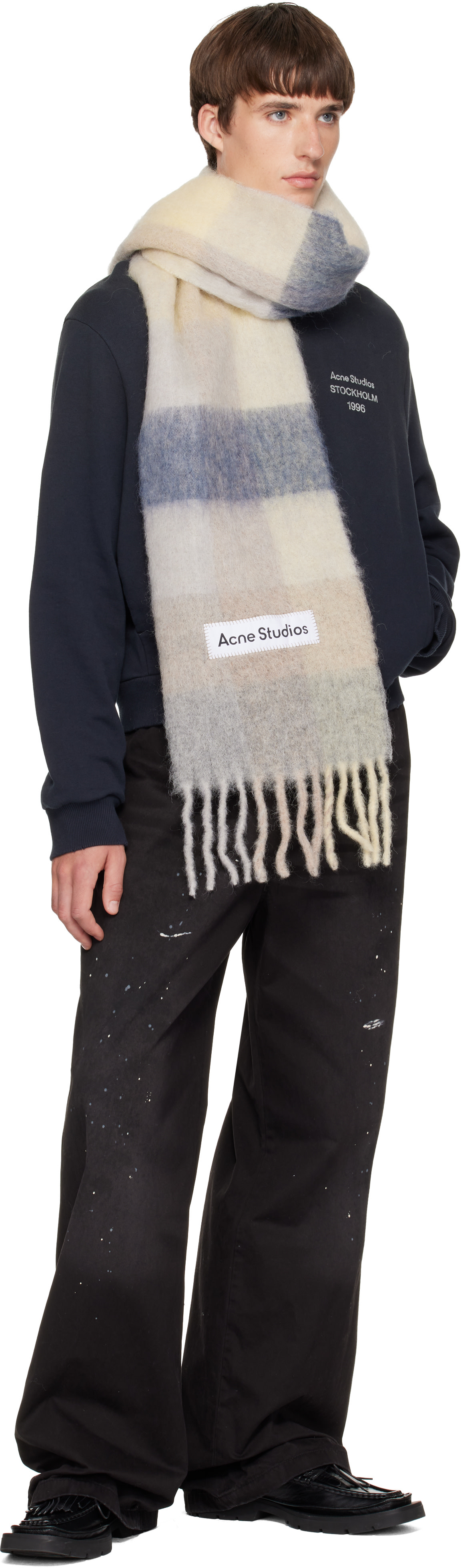 Acne Studios - Beige & Off-White Check Wool Scarf