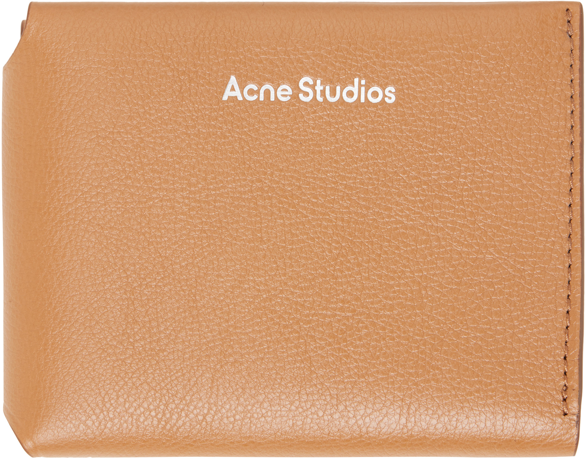 Acne Studios - Portefeuille à trois volets brun