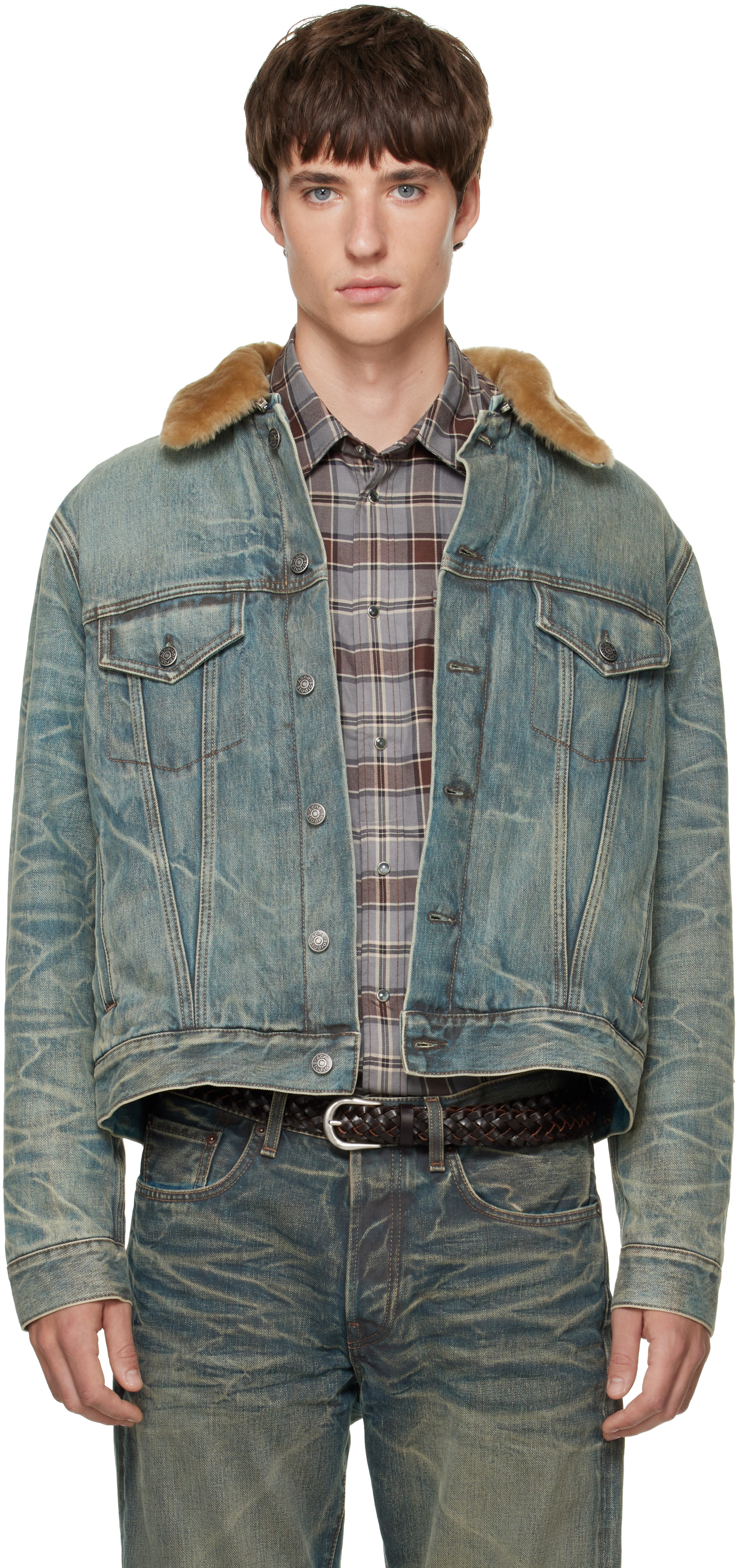 Acne Studios - Blue Fur Collar Denim Jacket