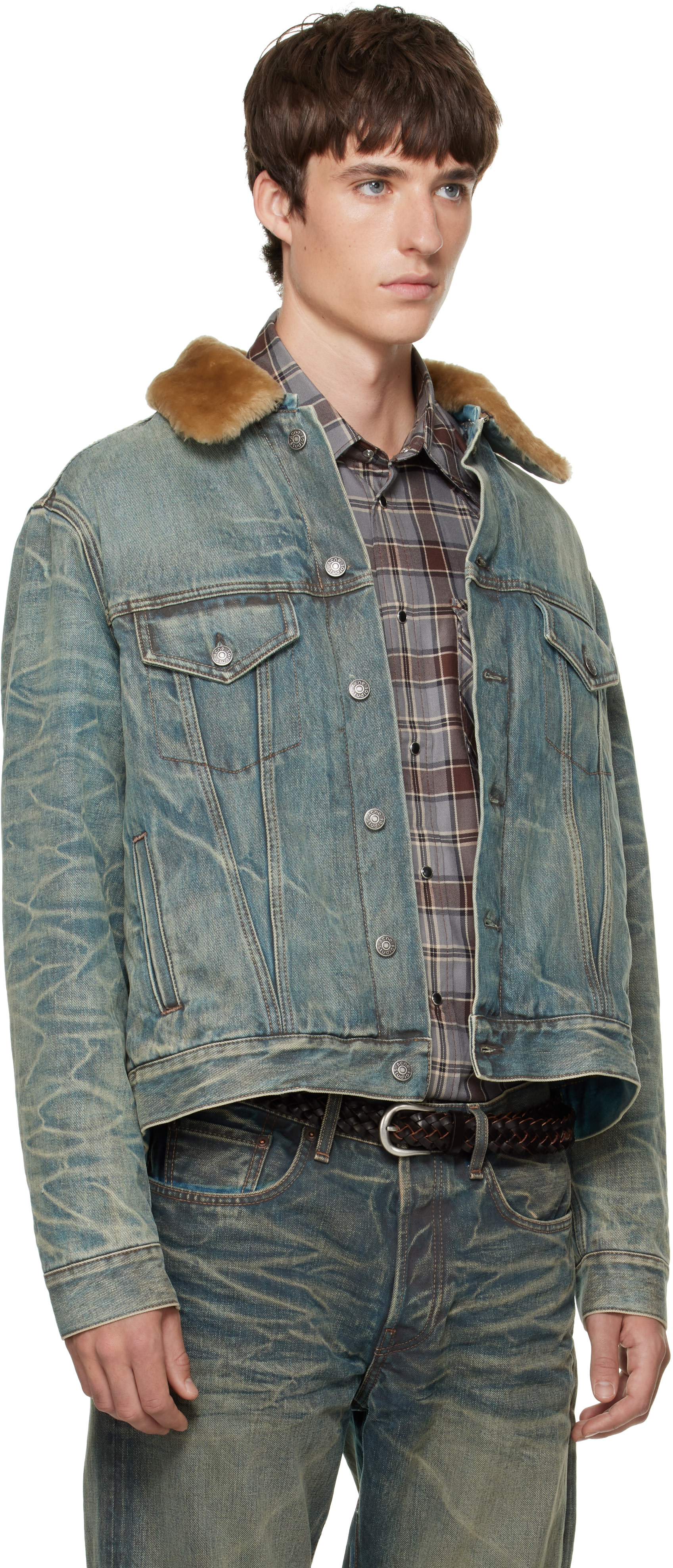 Acne Studios - Blue Fur Collar Denim Jacket