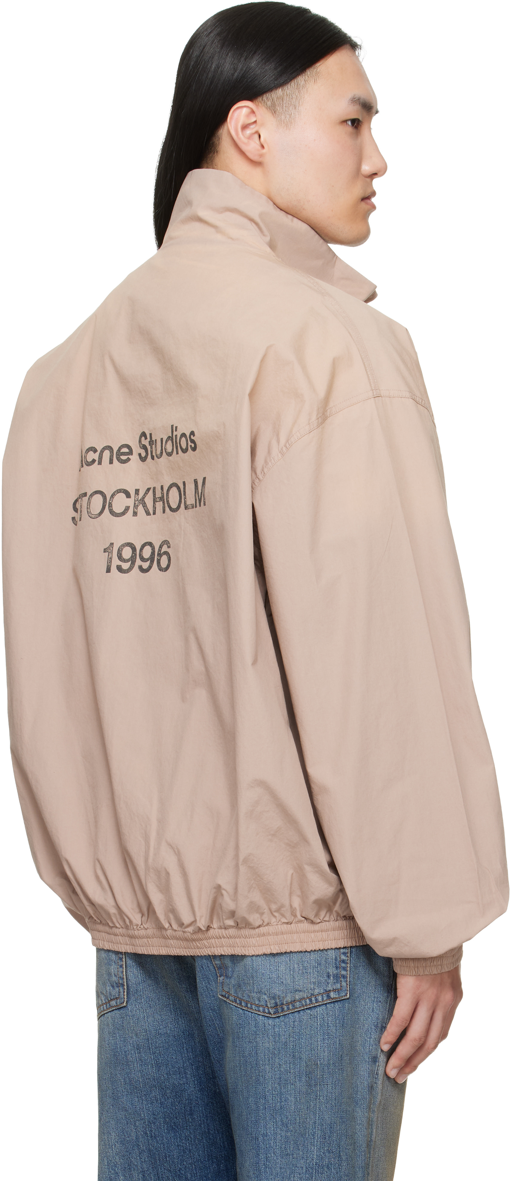 Acne Studios: Beige Washed Logo Jacket | SSENSE