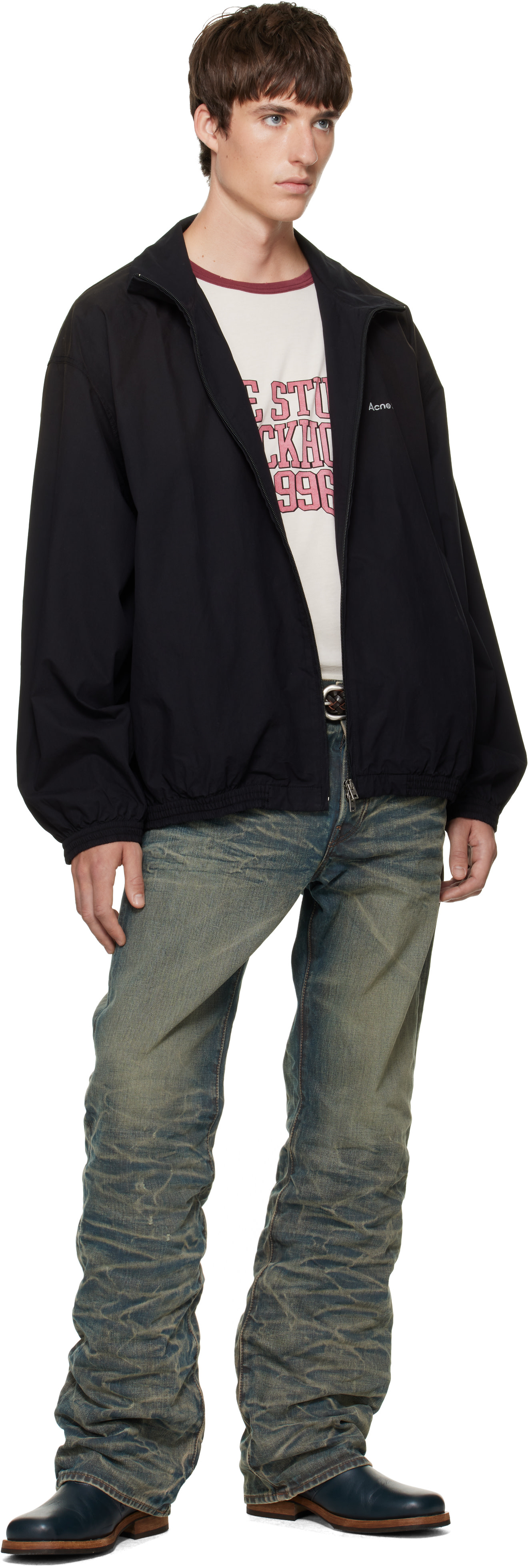 Acne Studios - Blouson noir à logo