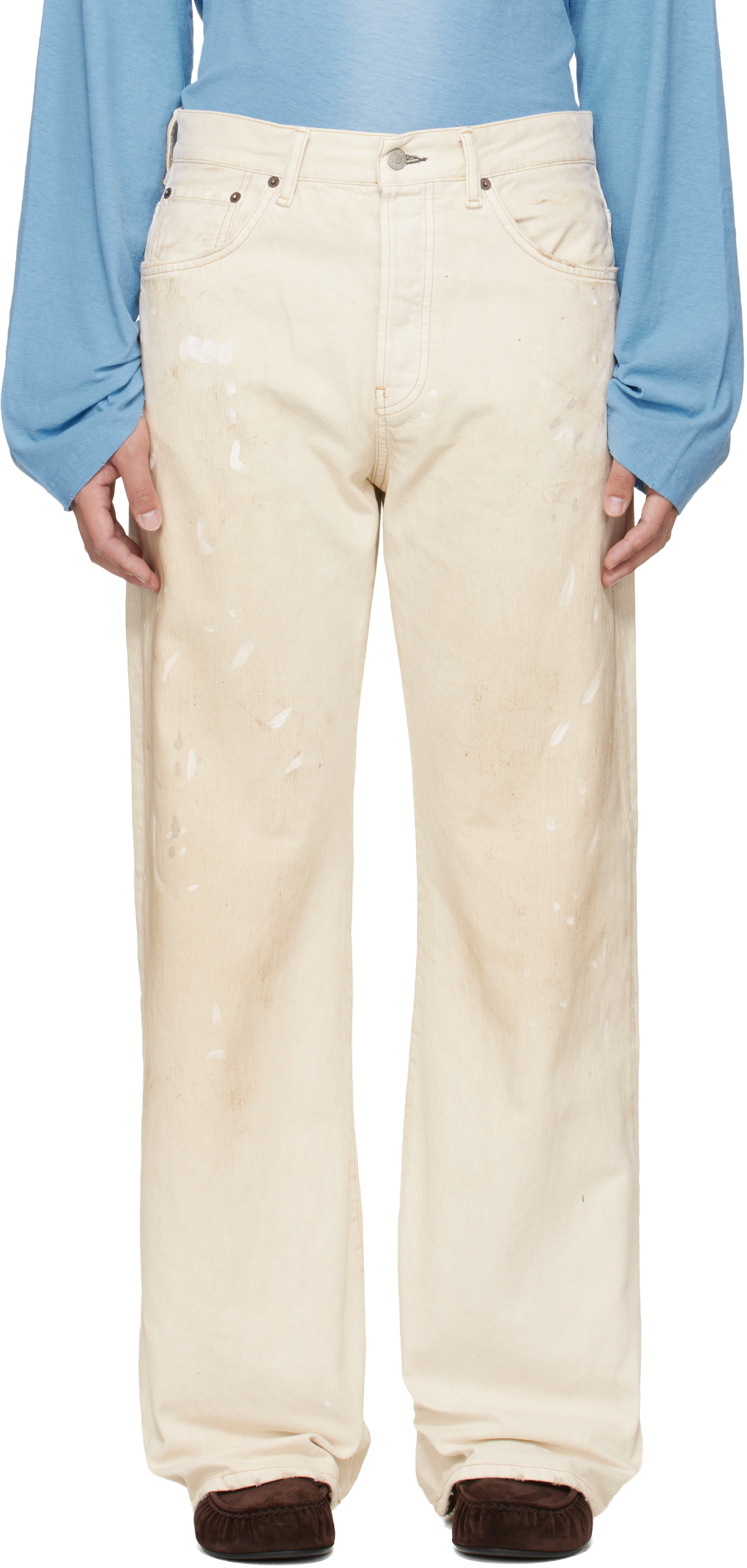 Acne Studios - Jean 2021 blanc cassé à coupe classique