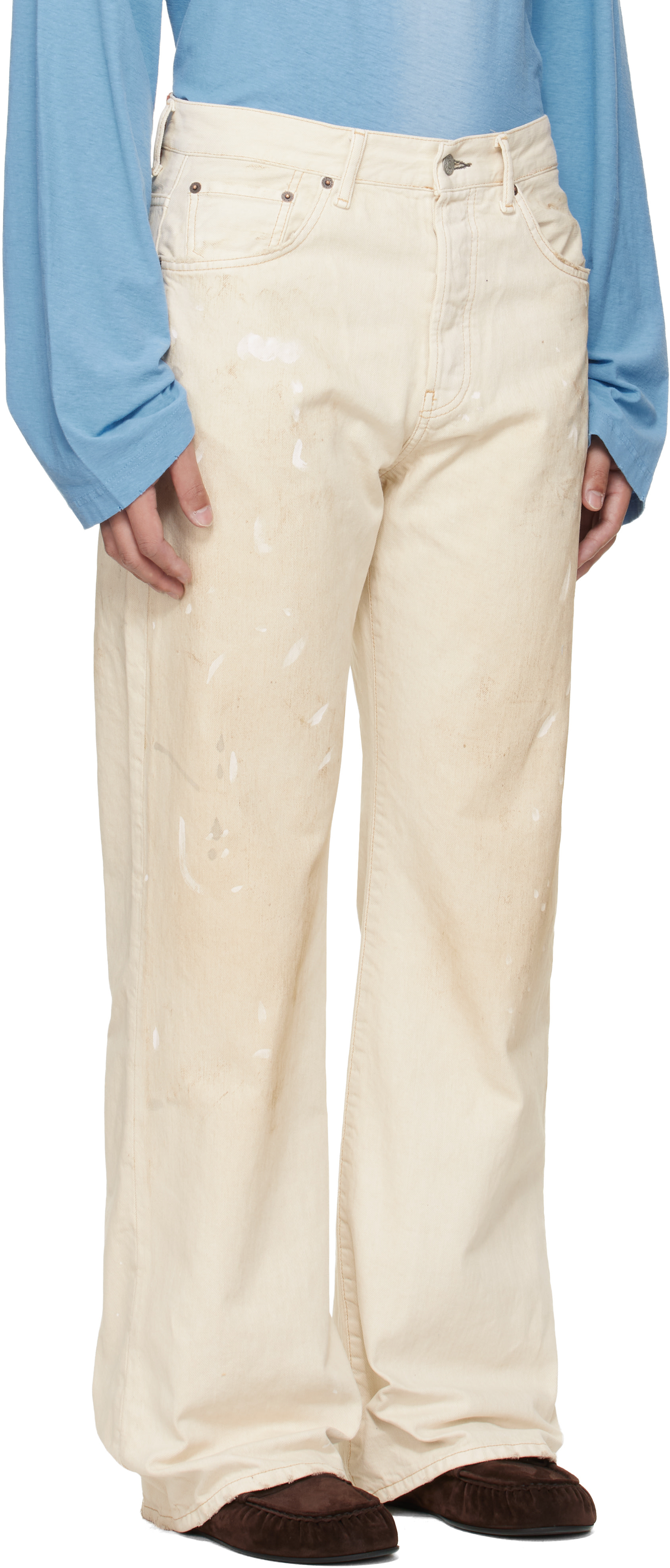 Acne Studios - Jean 2021 blanc cassé à coupe classique